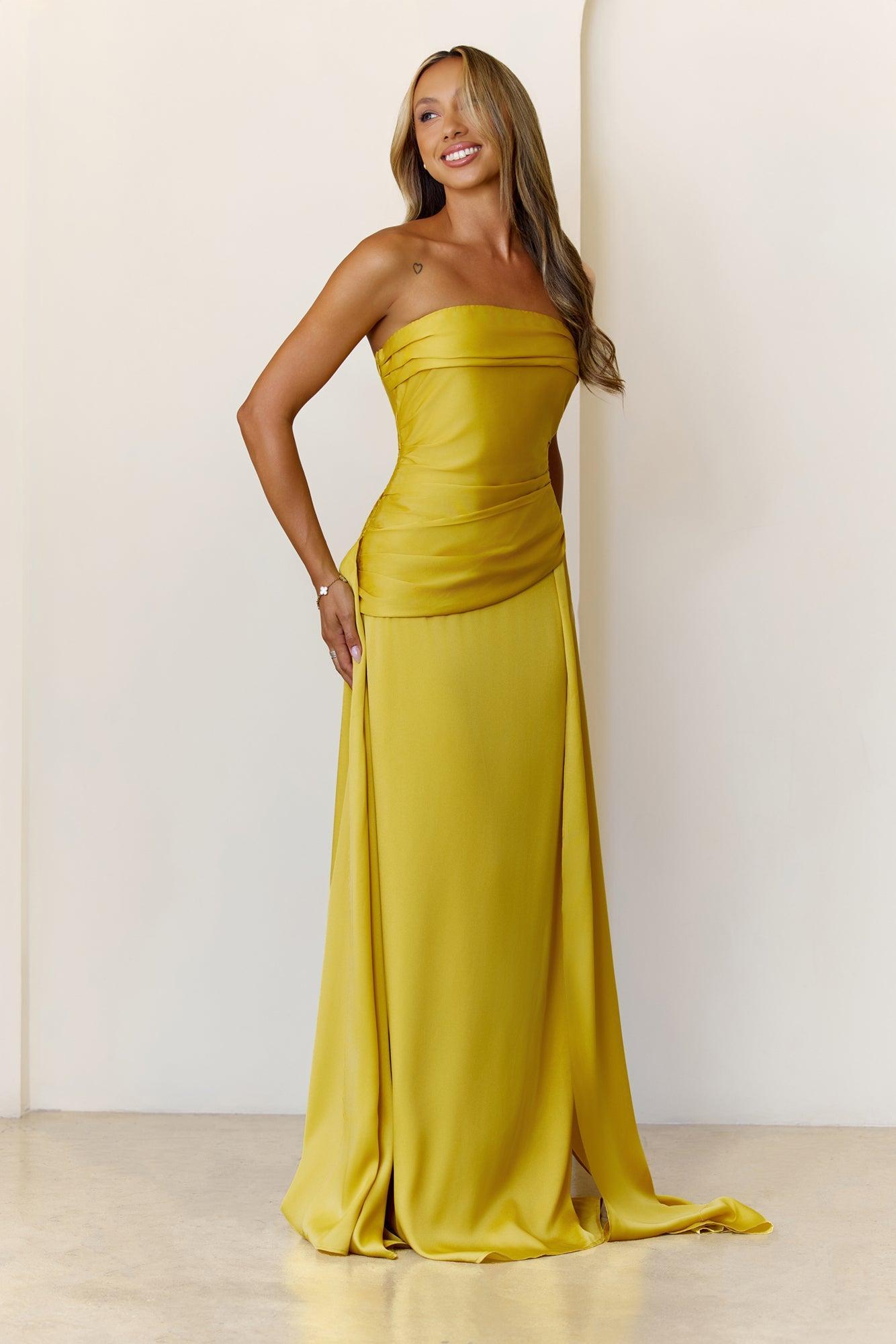 Sugar Cubes Strapless Maxi Dress Lime Product Image