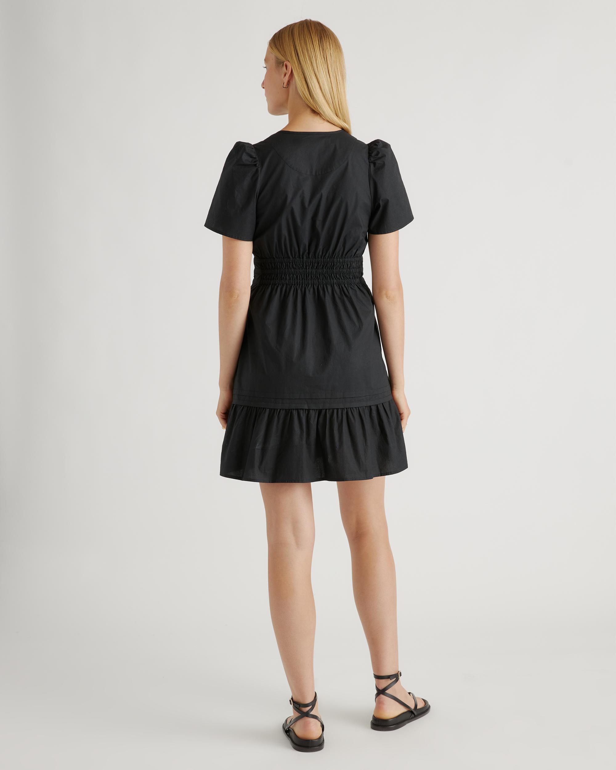Quince | Women's Poplin Tiered Mini Dress Organic Cotton Product Image