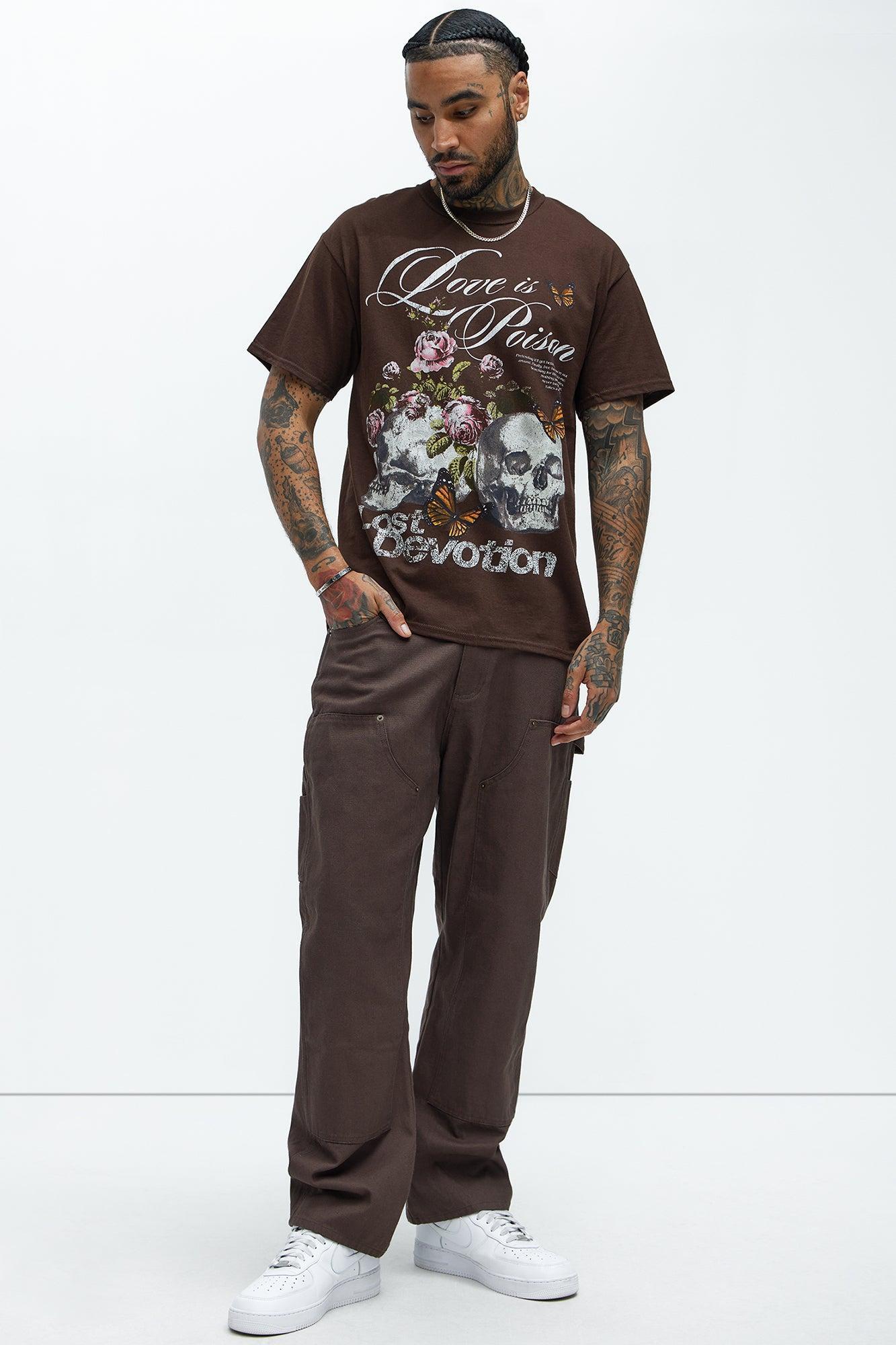 Lost Devotion Short Sleeve Boxy Tee - Brown Product Image