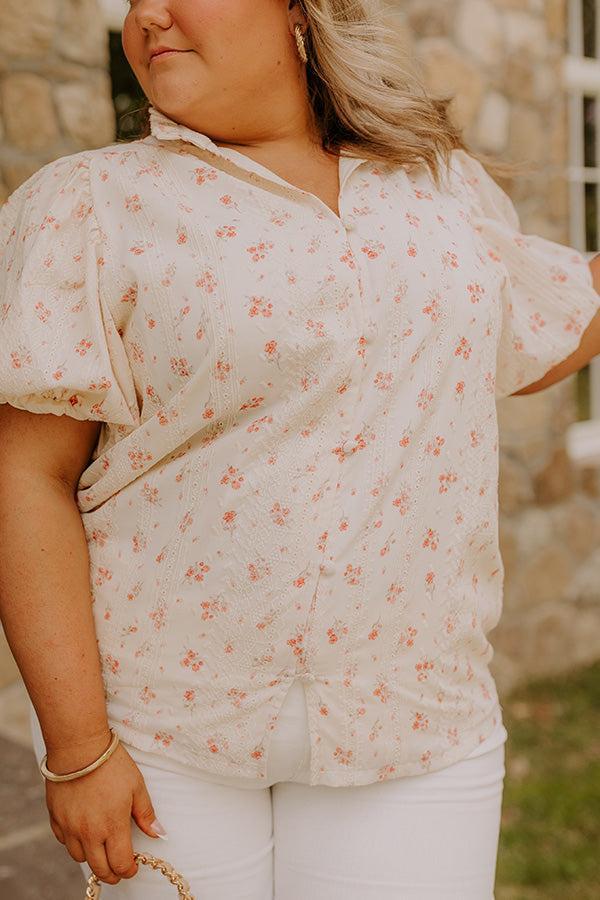 Honeysuckle Fields Floral Eyelet Top Curves Product Image