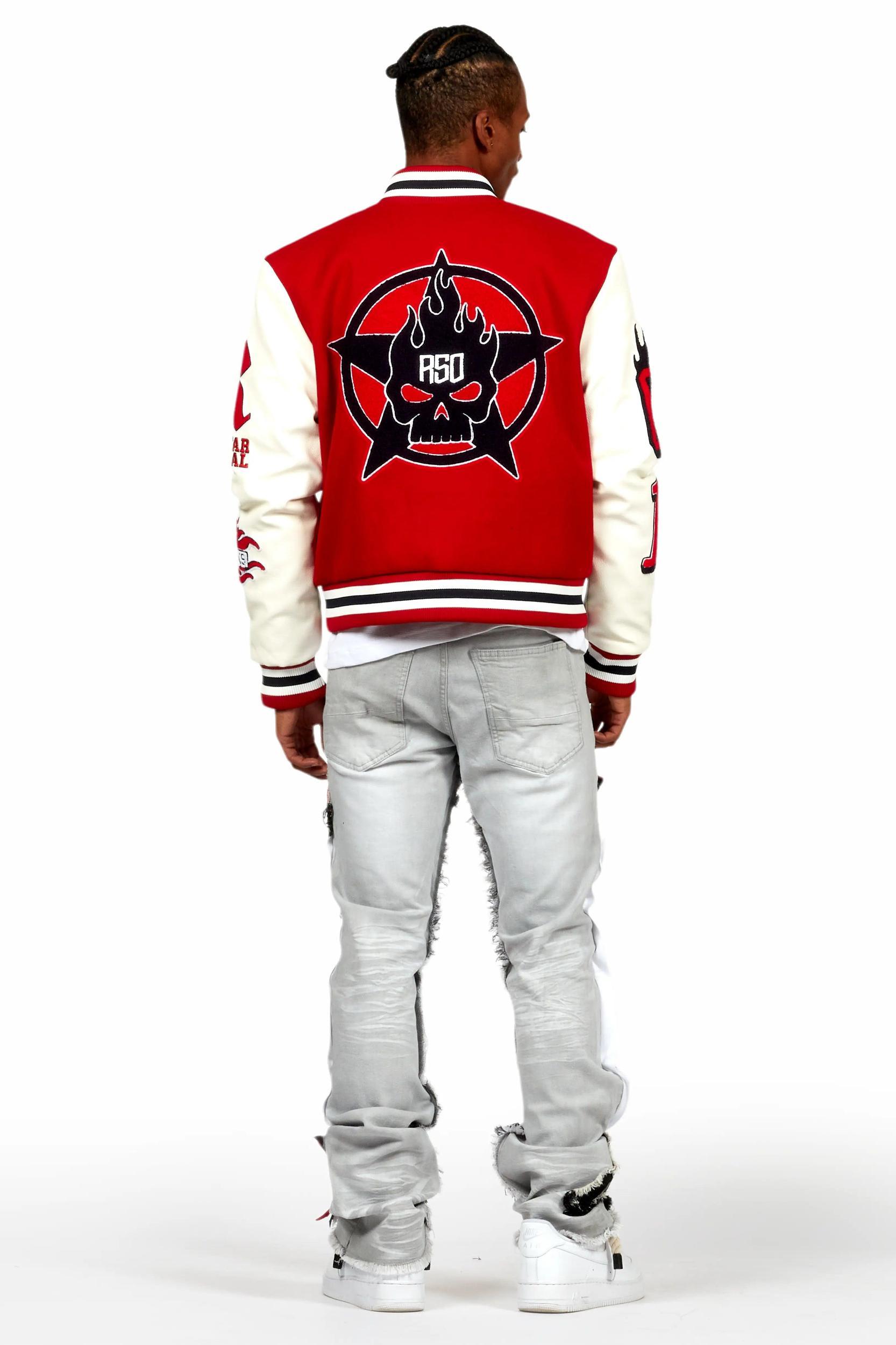 Sherniqua Red Oversized Varsity Jacket Female Product Image