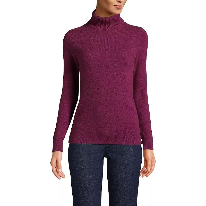 Petite Lands' End Cashmere Turtleneck Sweater, Women's, Size: Large Petite, Fresh Ivory Rainbow Product Image