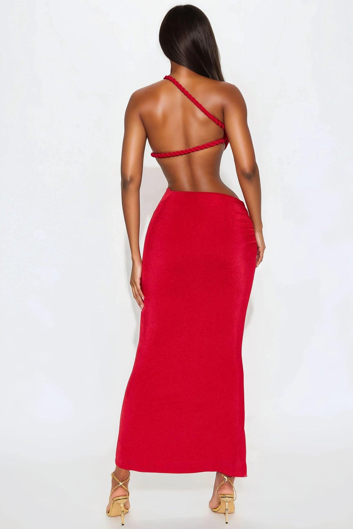 Janae Backless Maxi Dress - Red Product Image