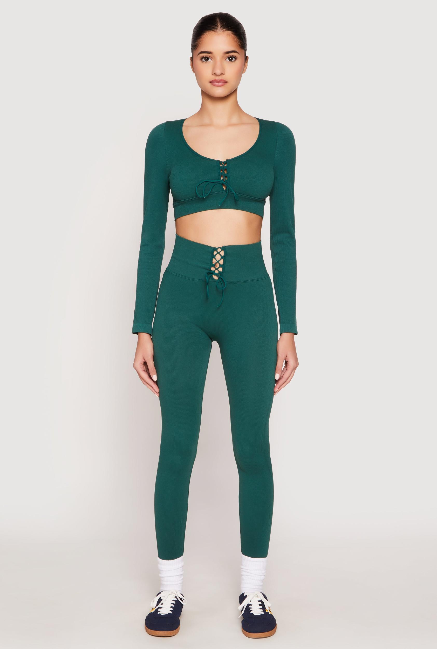 Womens Seamless Lace Up Leggings Product Image
