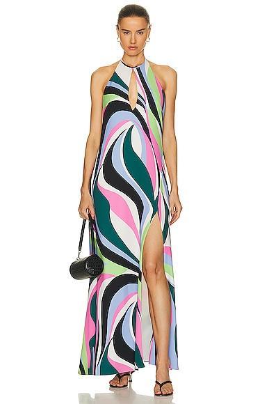 PatBO Delos Keyhole Maxi Dress in Green Product Image