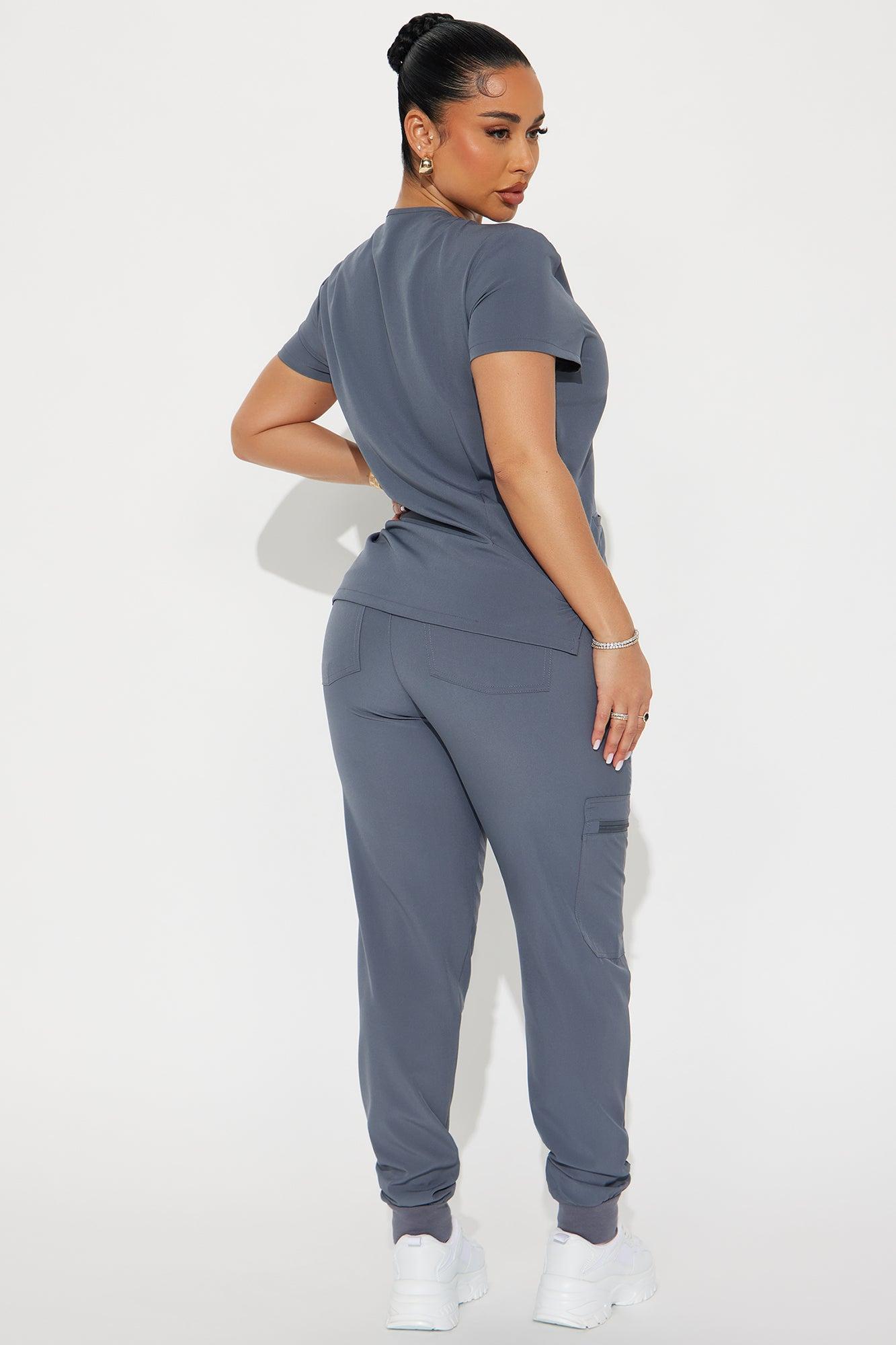 Feel Better 4 Way Stretch Uniform Scrub Set - Charcoal Product Image