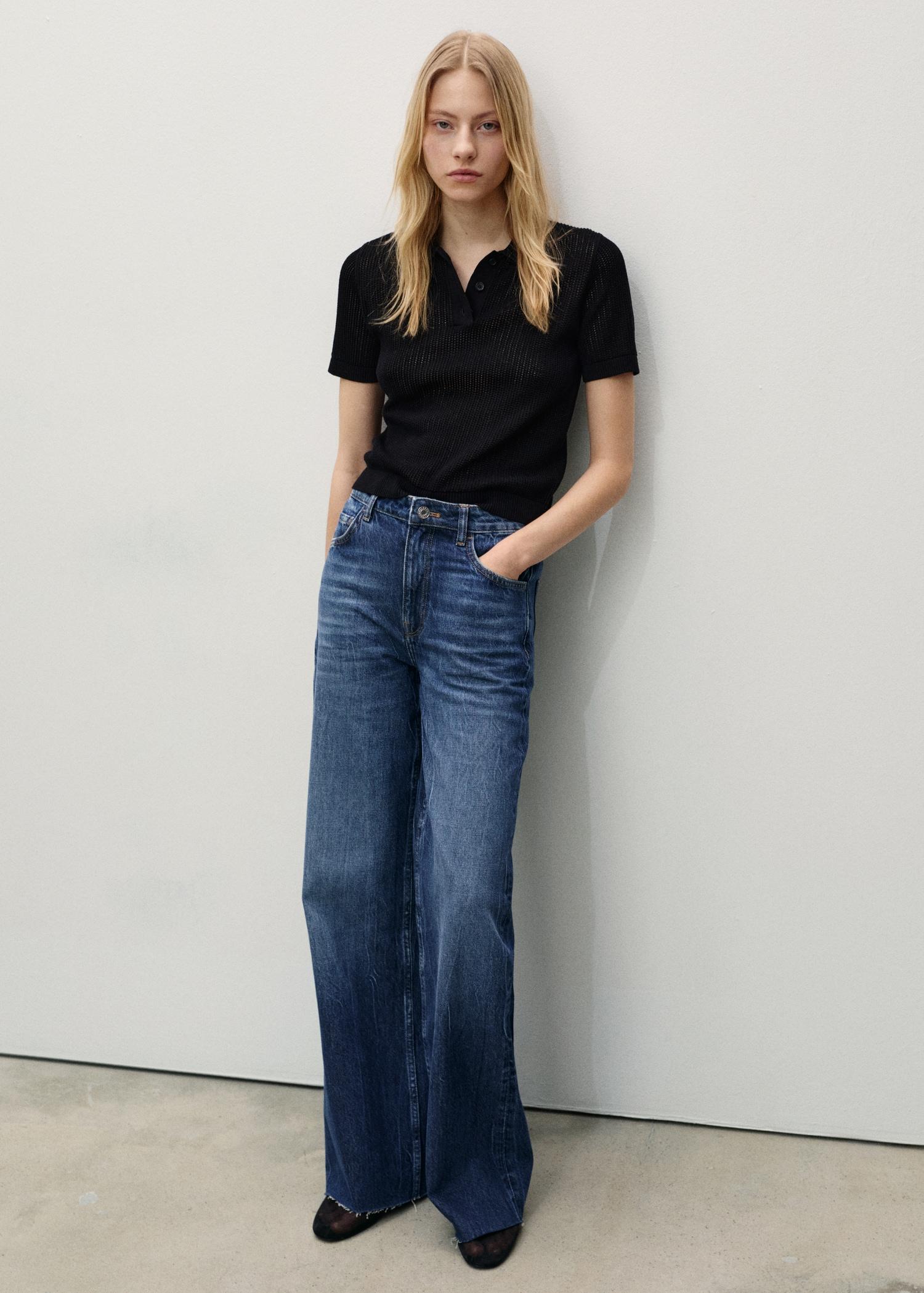 Danila wideleg high-rise jeans - Women | MANGO USA Product Image