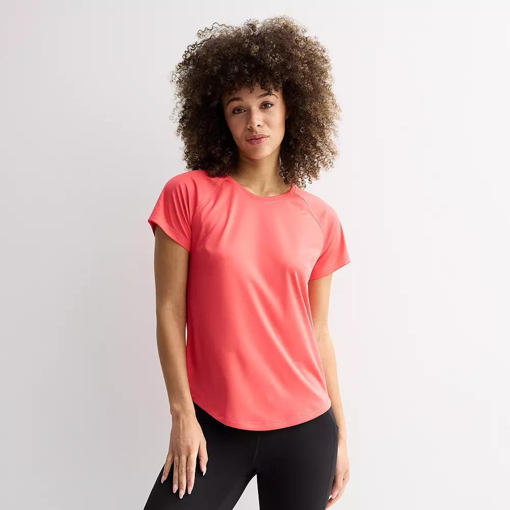 Petite Tek Gear® Dry Tek Tee, Women's, Size: Medium, Parrot Pink Product Image