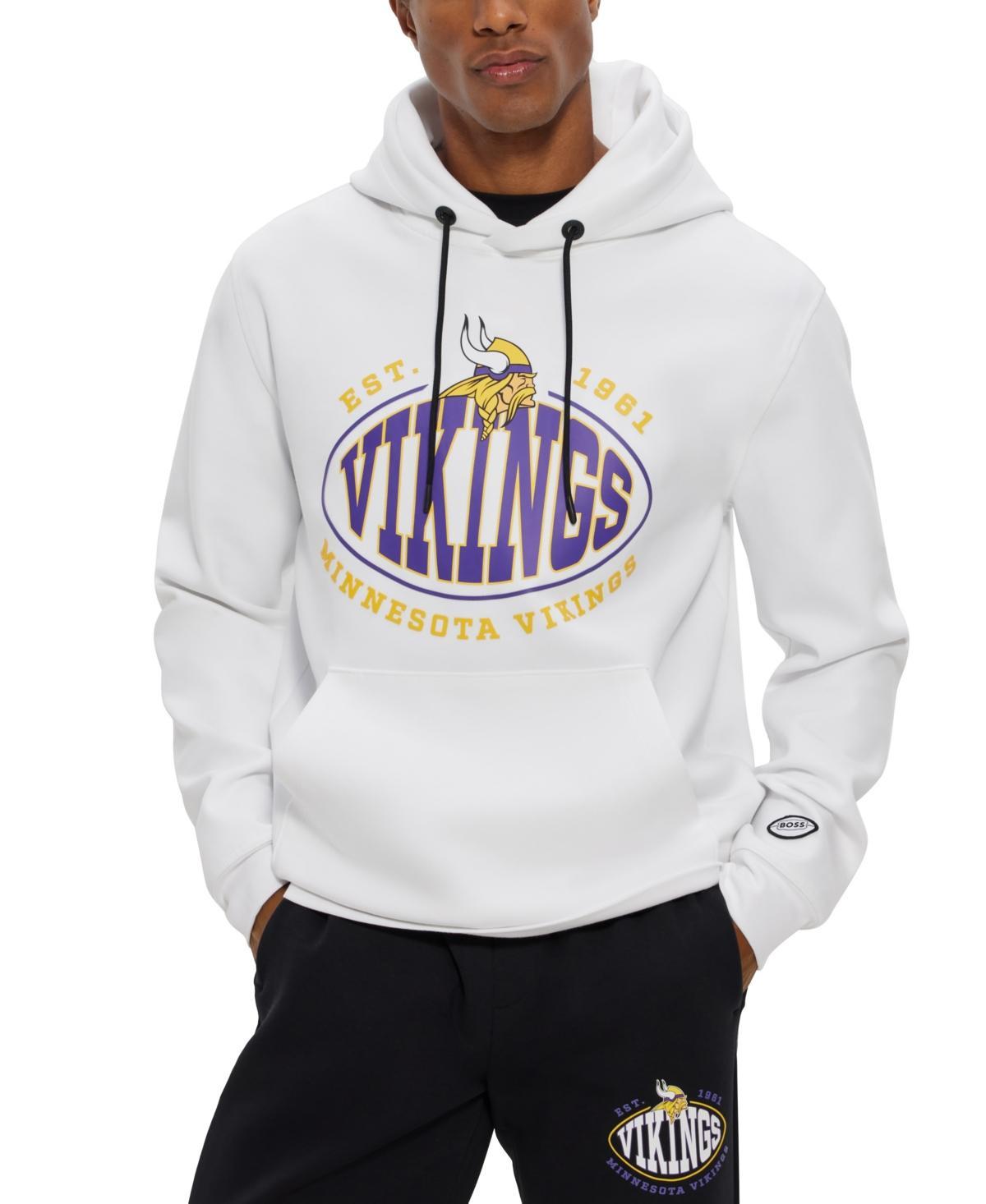 Men's BOSS X NFL  Black Minnesota Vikings Touchback Pullover Hoodie, Size: Medium Product Image