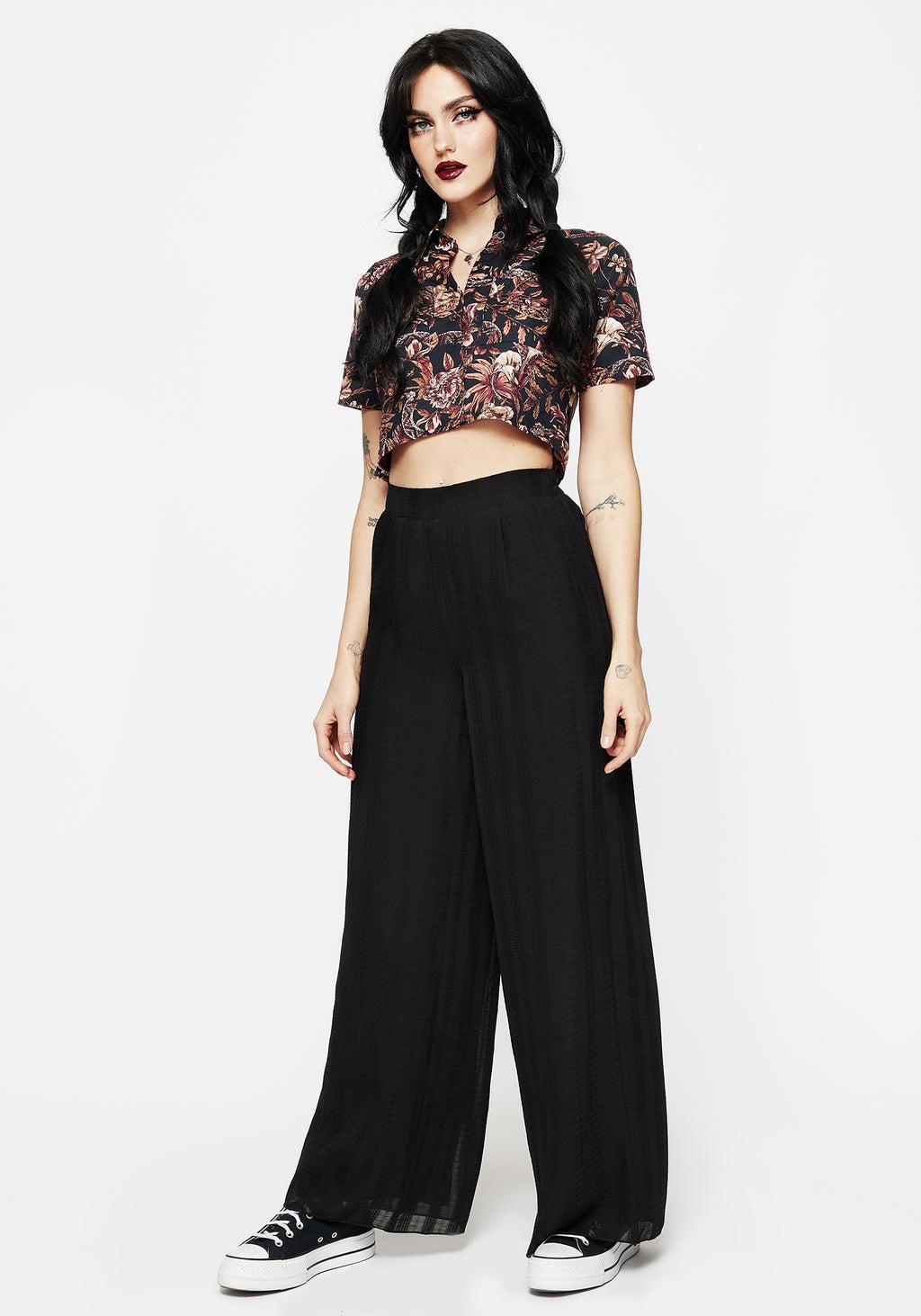 Tabitha Wide Leg Check Trousers Product Image