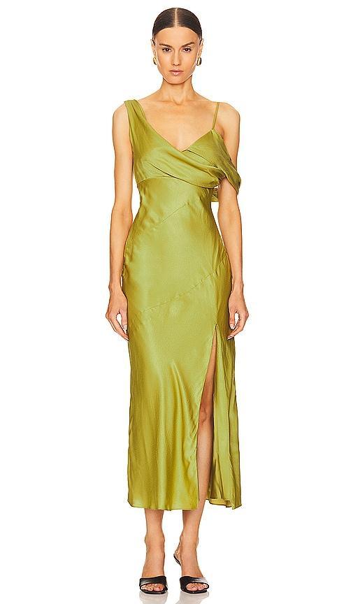 Finley Asymmetrical Draped Midi Dress NICHOLAS Product Image