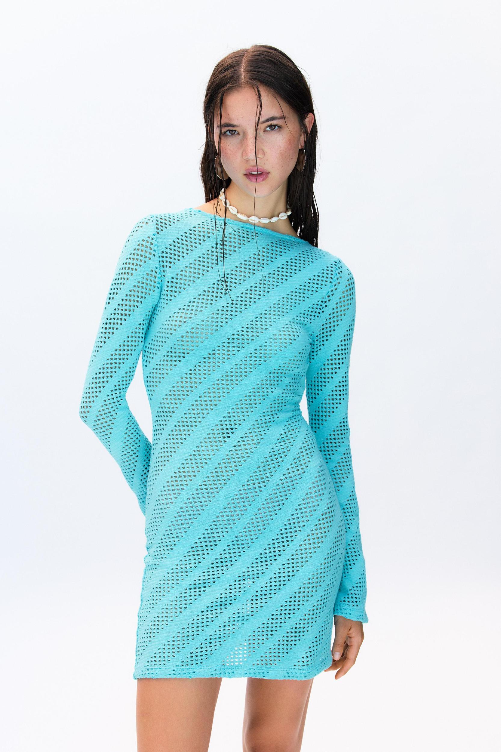 Short open-knit dress Product Image
