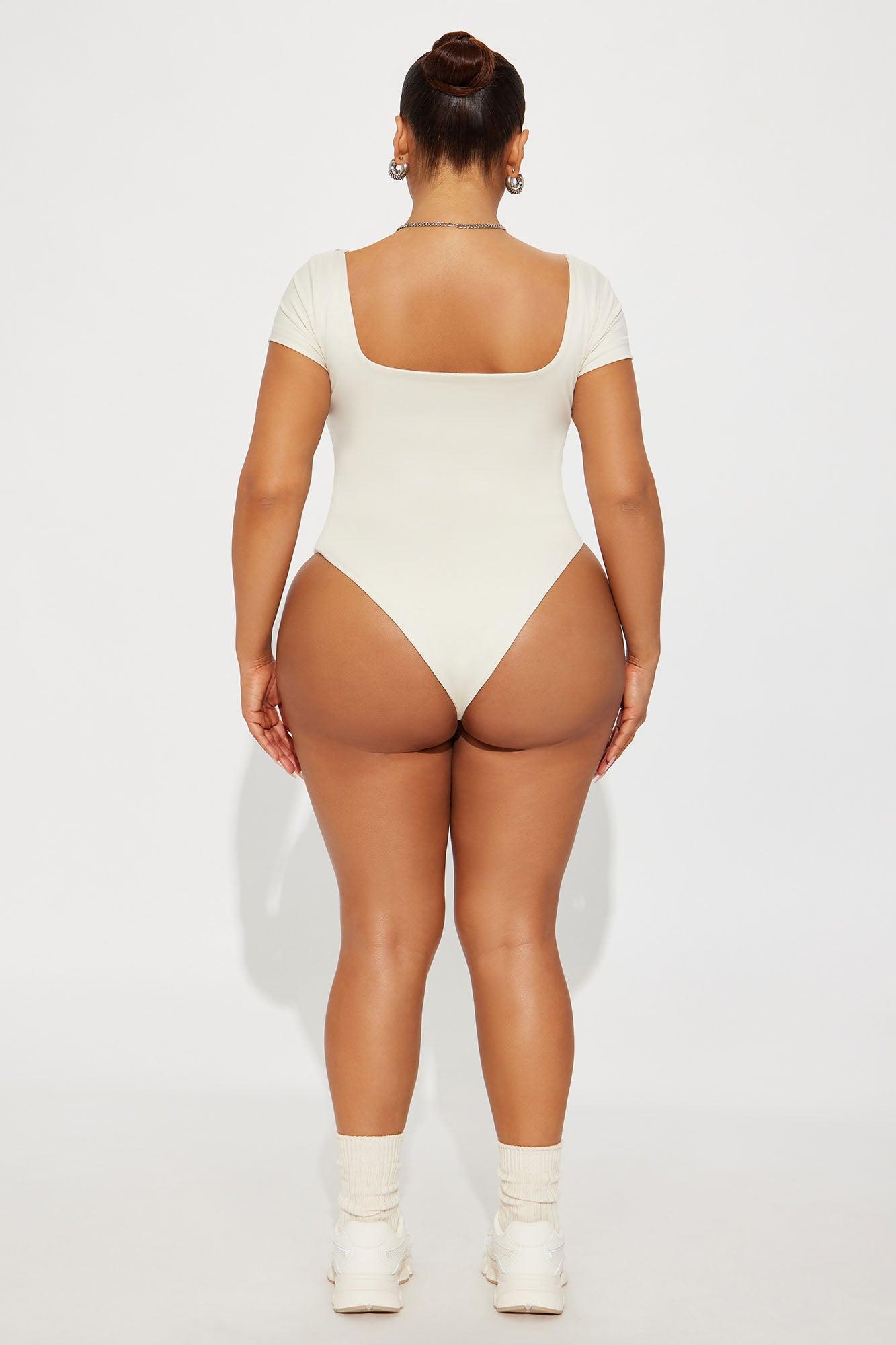 Contour Double Lined Square Neck Bodysuit - Bone Product Image