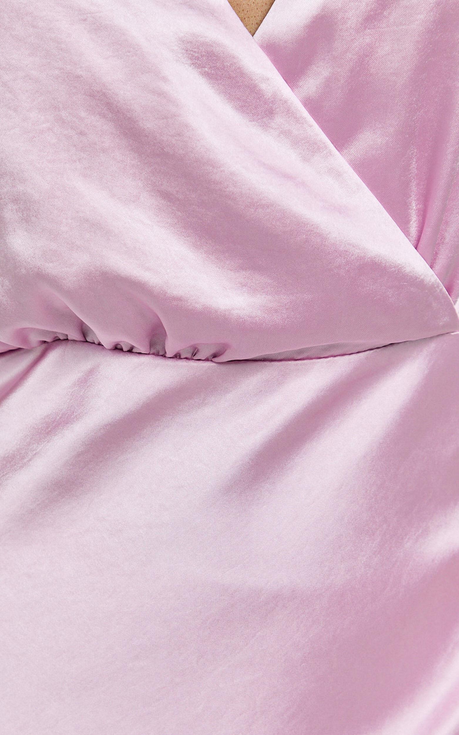 Hailey Maxi Dress - Cap Sleeve V Neck Dress in Pink Product Image