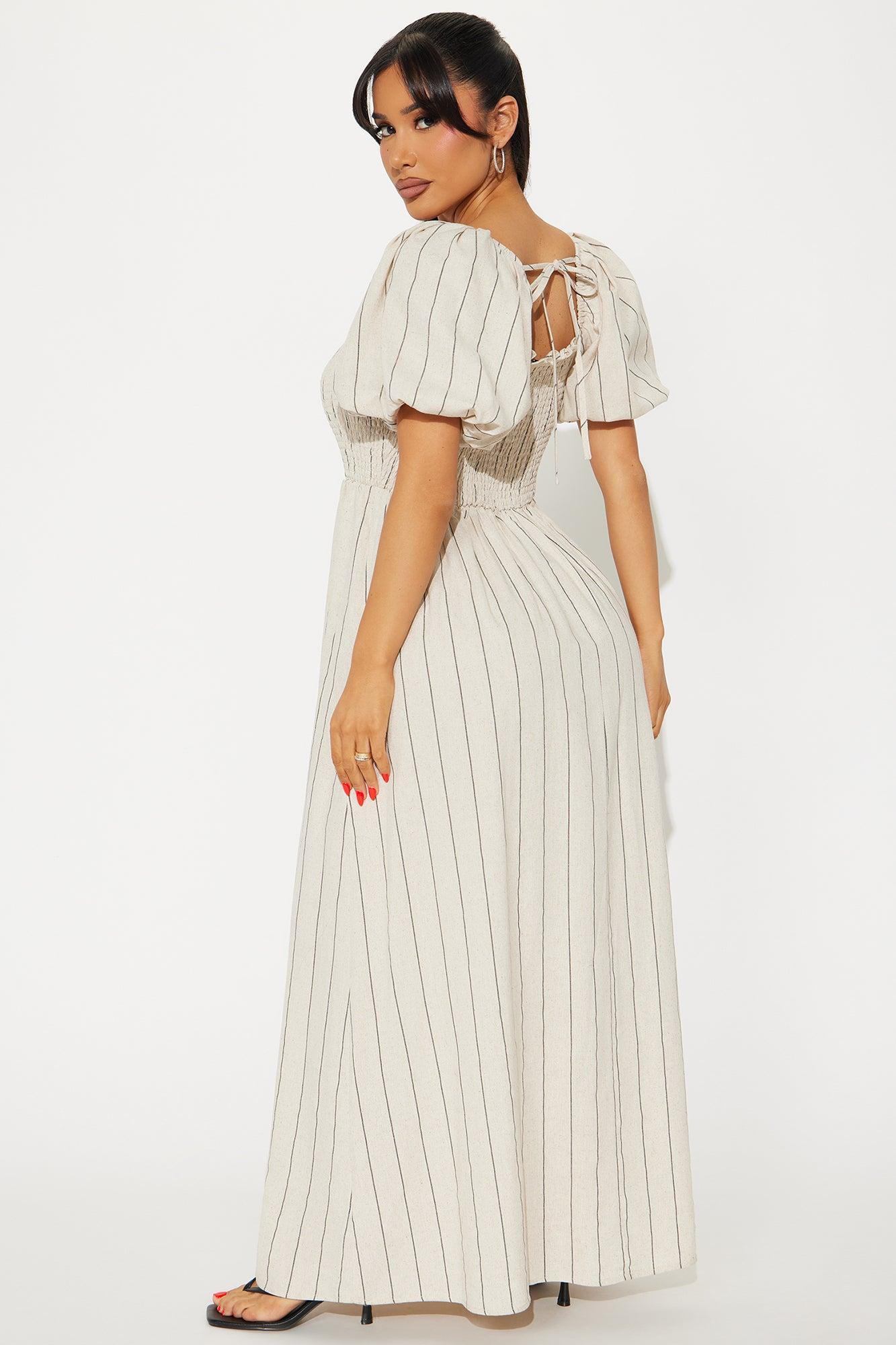 Anya Linen Maxi Dress - Natural Product Image