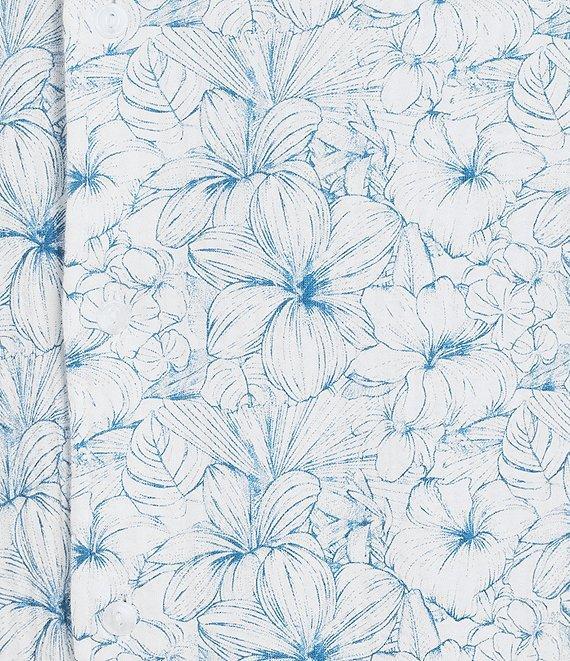 Cremieux Blue Label Tropical Floral Printed Seersucker Short Sleeve Coatfront Shirt Product Image