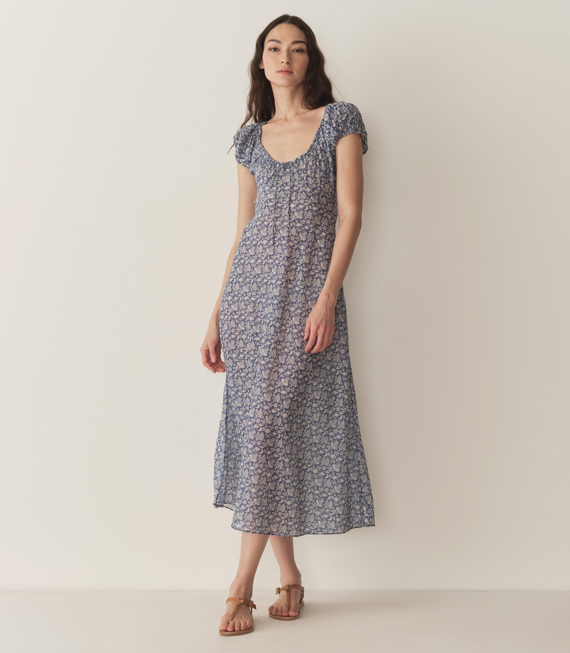 SOFIA DRESS -- BLUE PORCELAIN TEA FLORAL Product Image