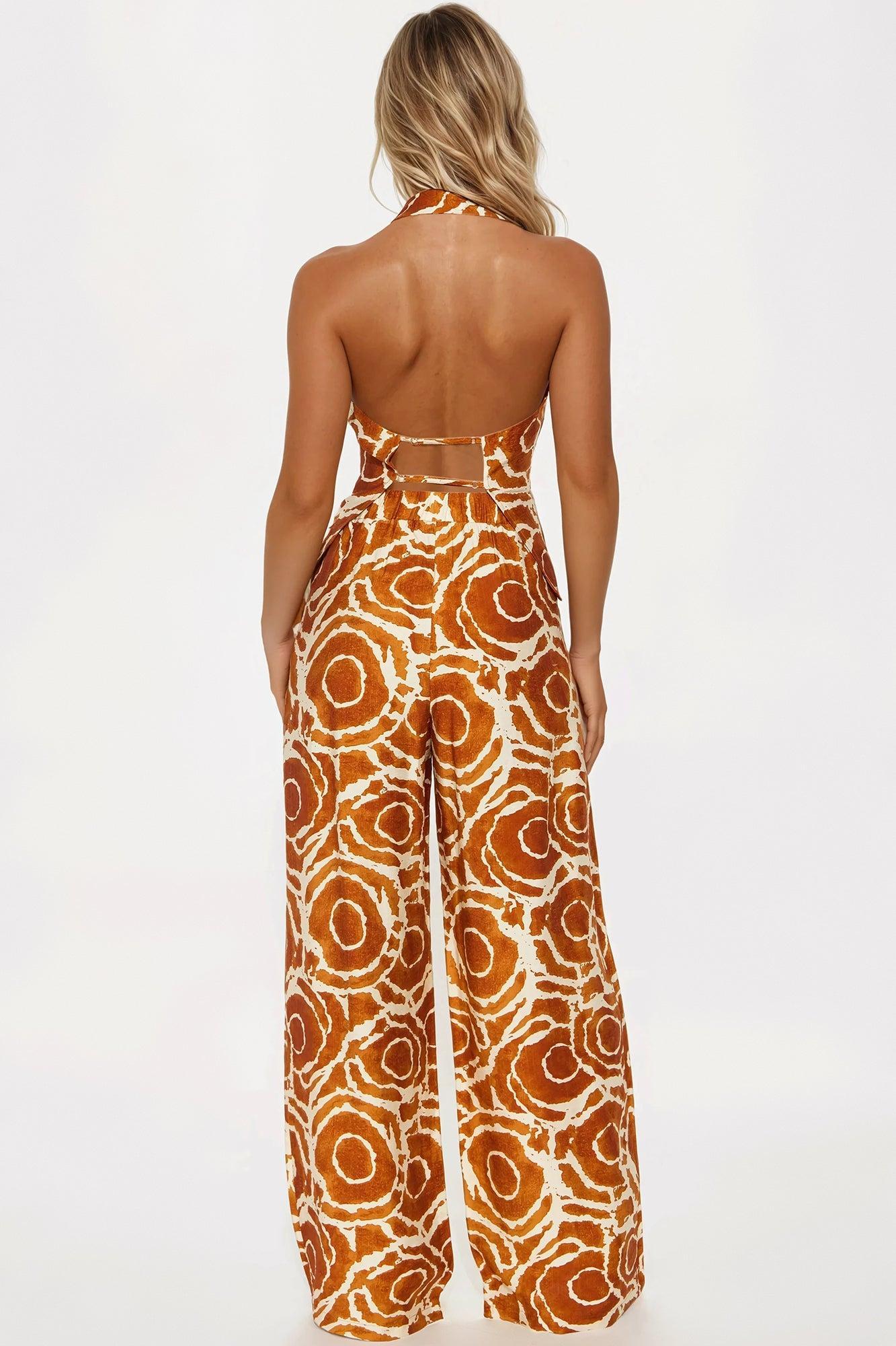Iconic Summers Linen Pant Set - Rust Product Image