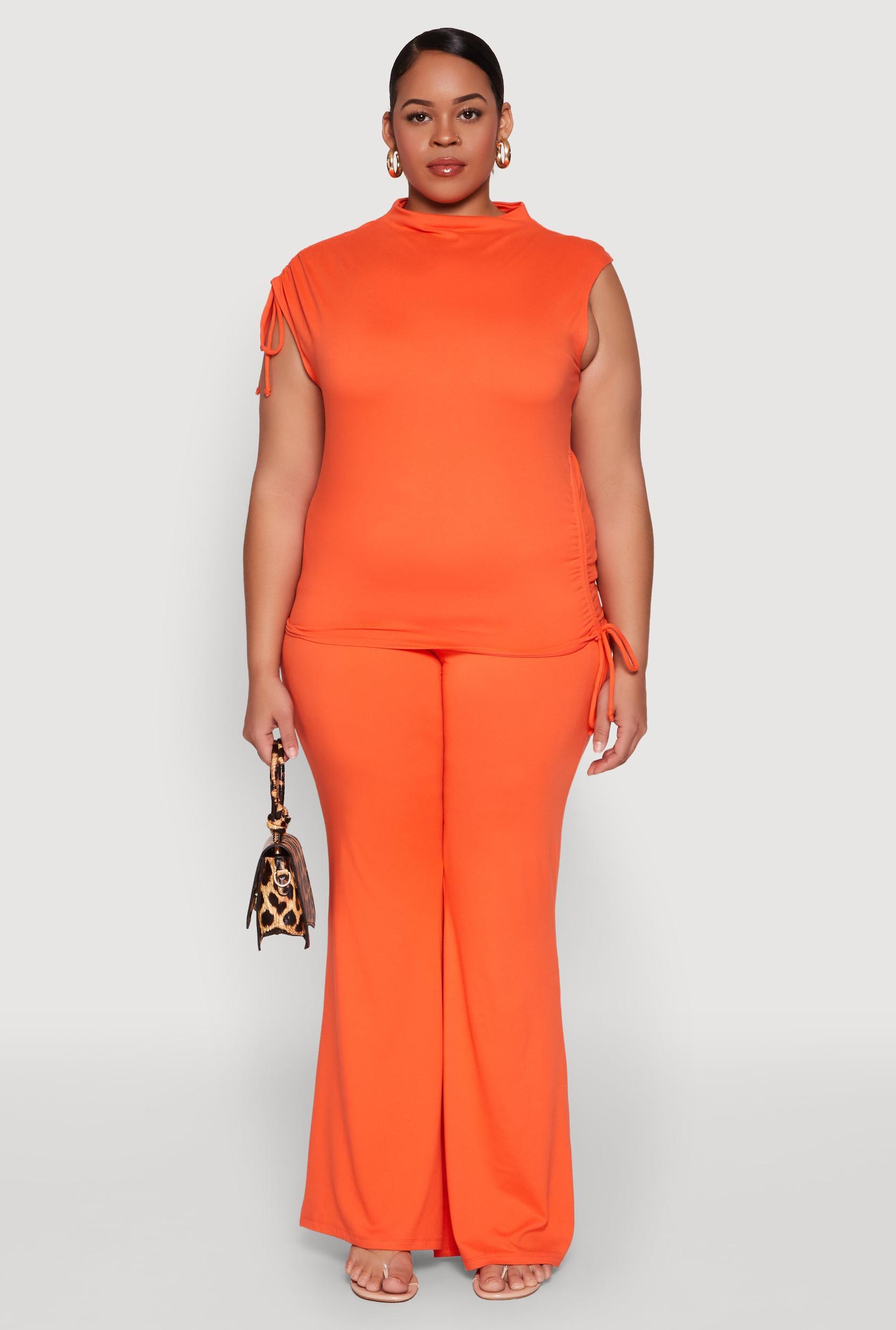 Womens Plus Size High Waisted Fold Over Pants Product Image
