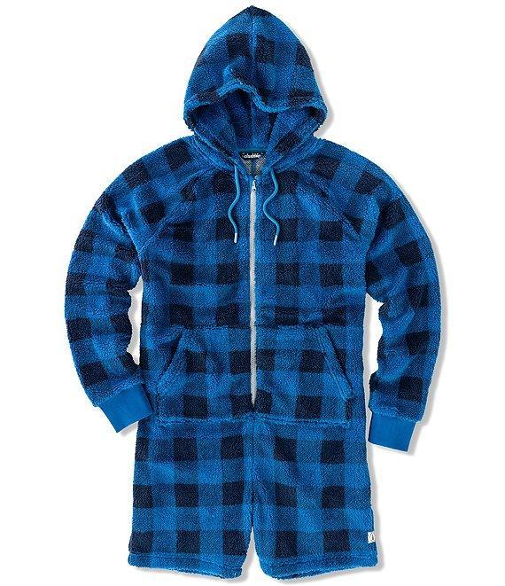Chubbies Long Sleeve Mariners Buffalo Plaid Fleece Hooded 5.5#double; Inseam Onesie Product Image