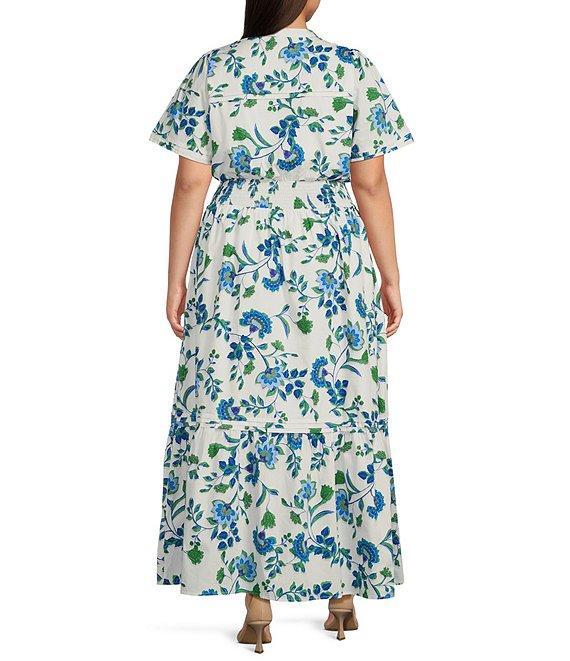 Sugarlips Plus Samara Floral/Paisley Printed Poplin Fit & Flare Long Dress Product Image