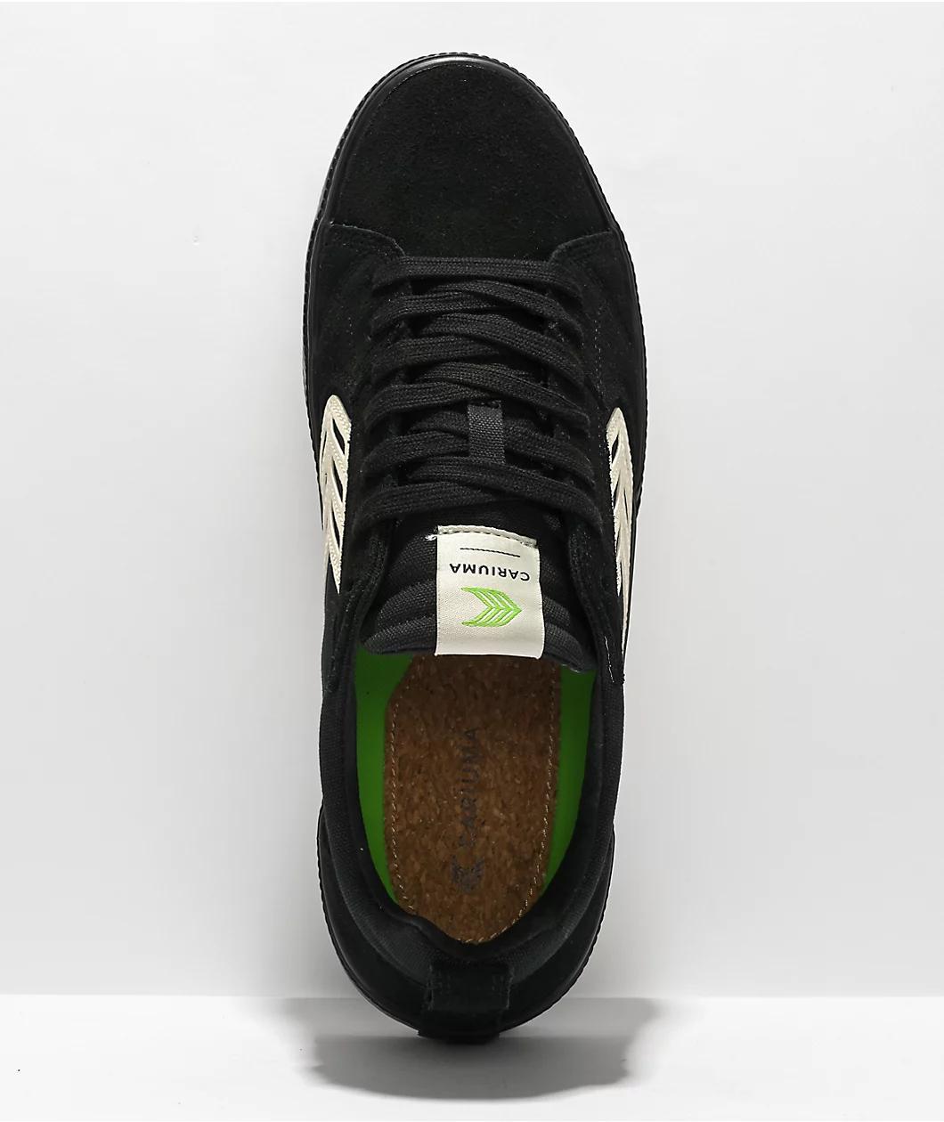 Cariuma Catiba Pro All Black Suede & Ivory Skate Shoes Product Image