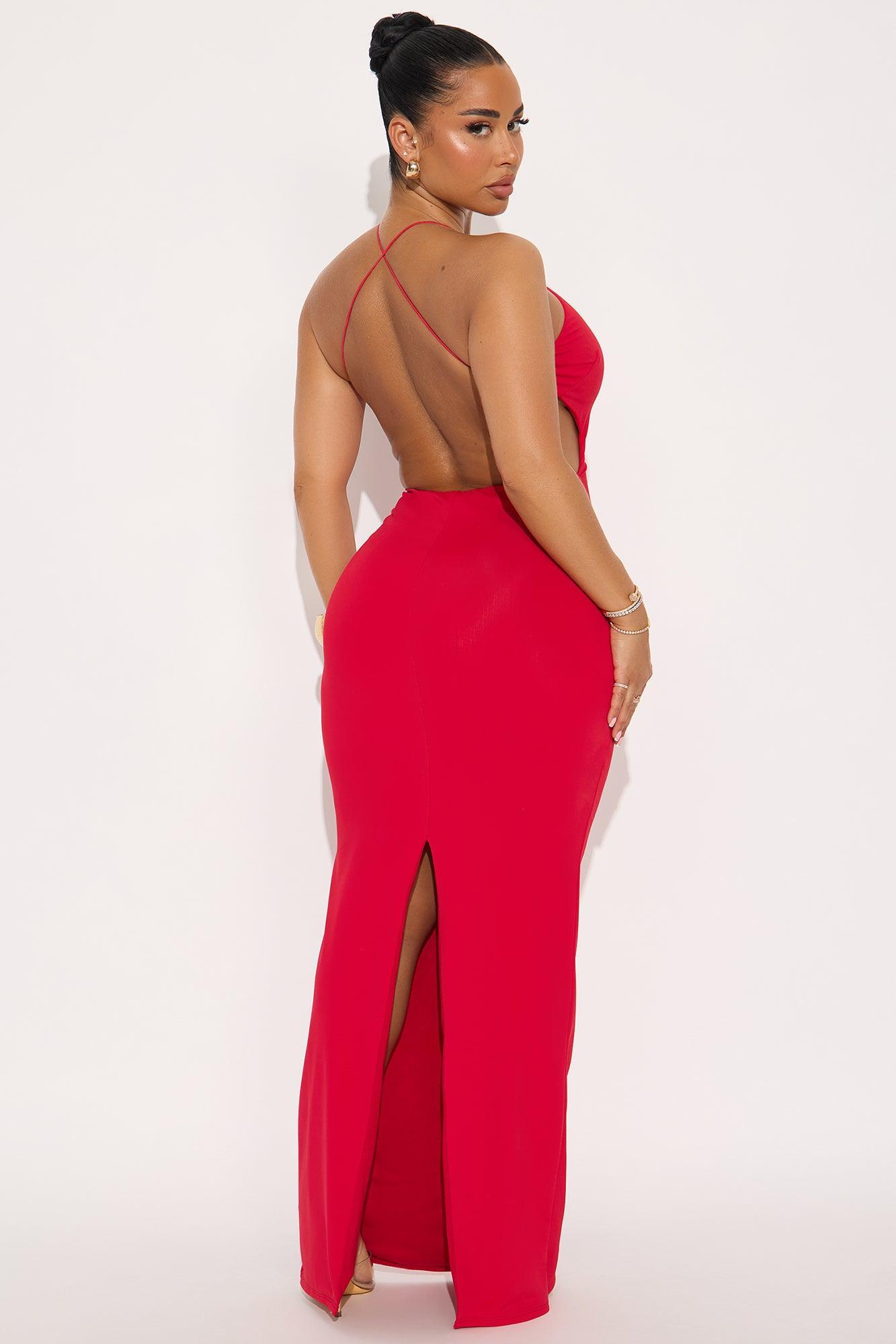 Katrina Cut Out Maxi Dress - Red Product Image