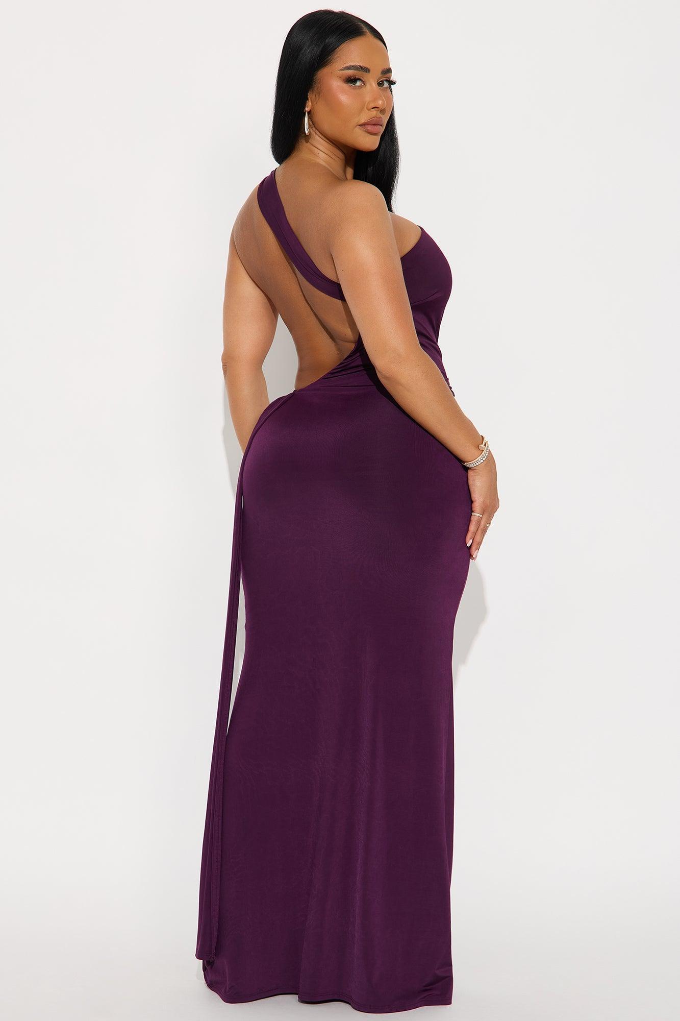 Midnight Vice Backless Maxi Dress - Plum Product Image