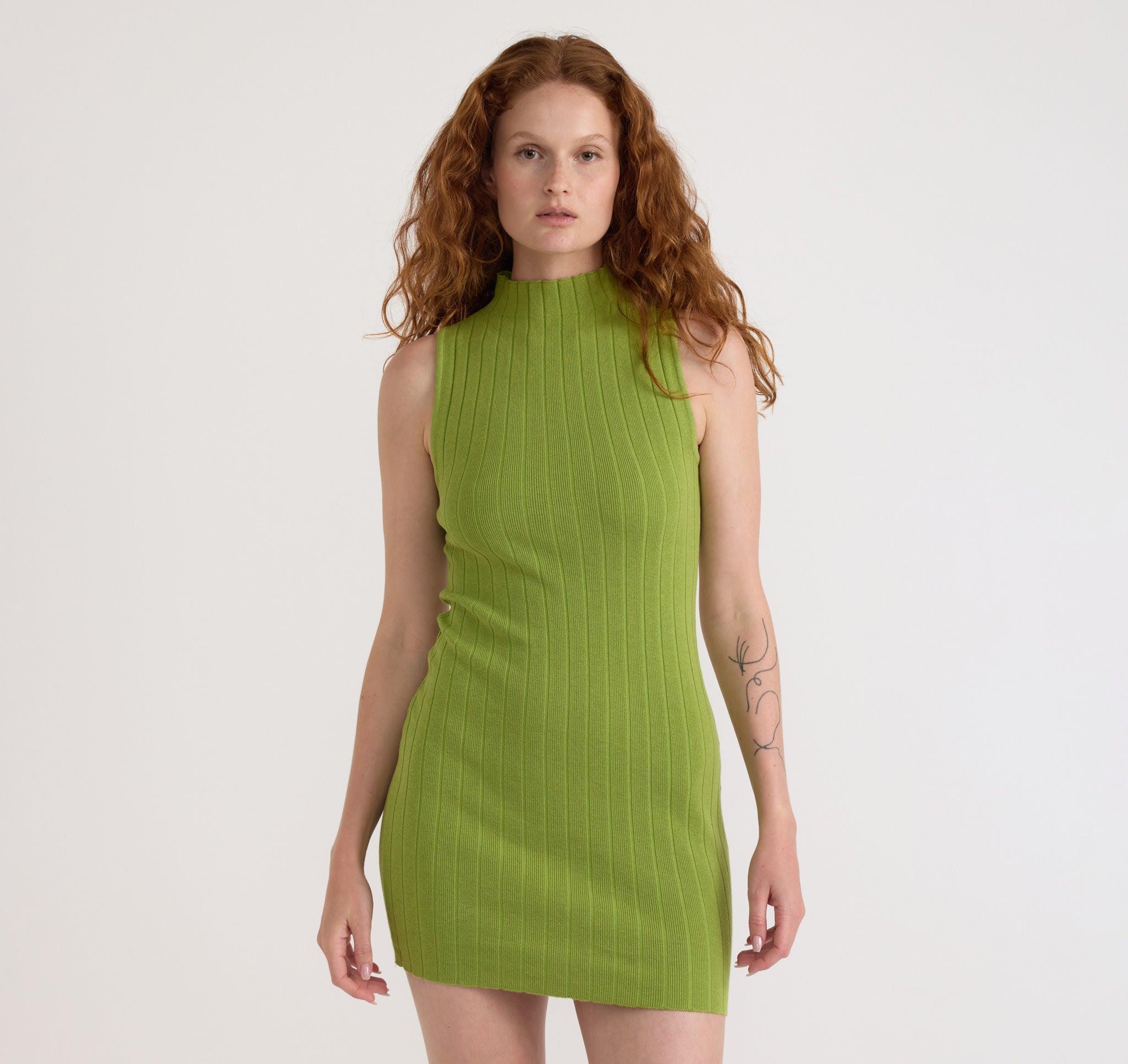 Soft Knit Rib Mock Neck Dress Girls Product Image