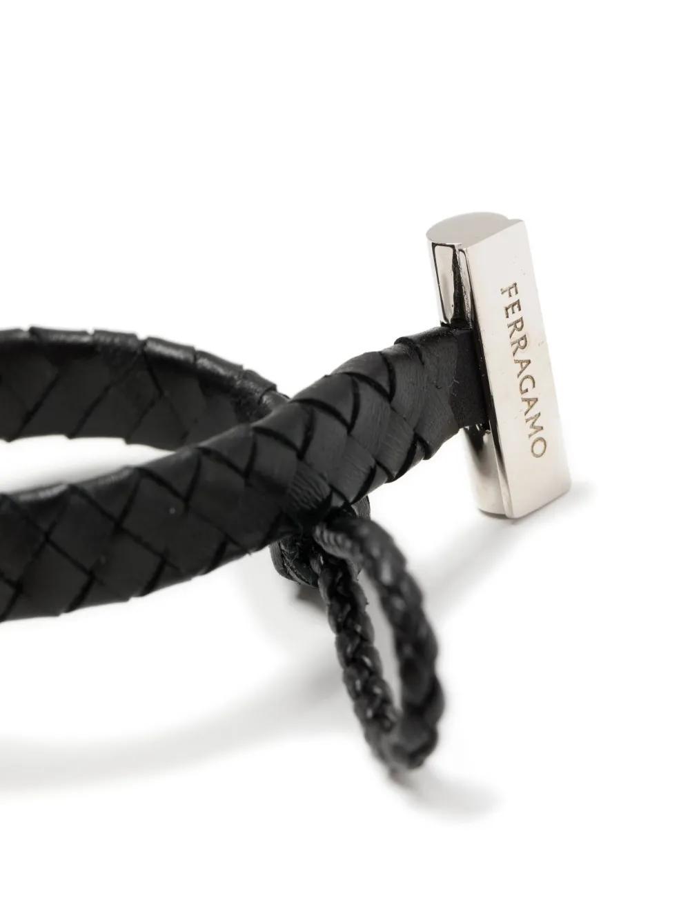 FERRAGAMO Leather Bracelet In Black Product Image