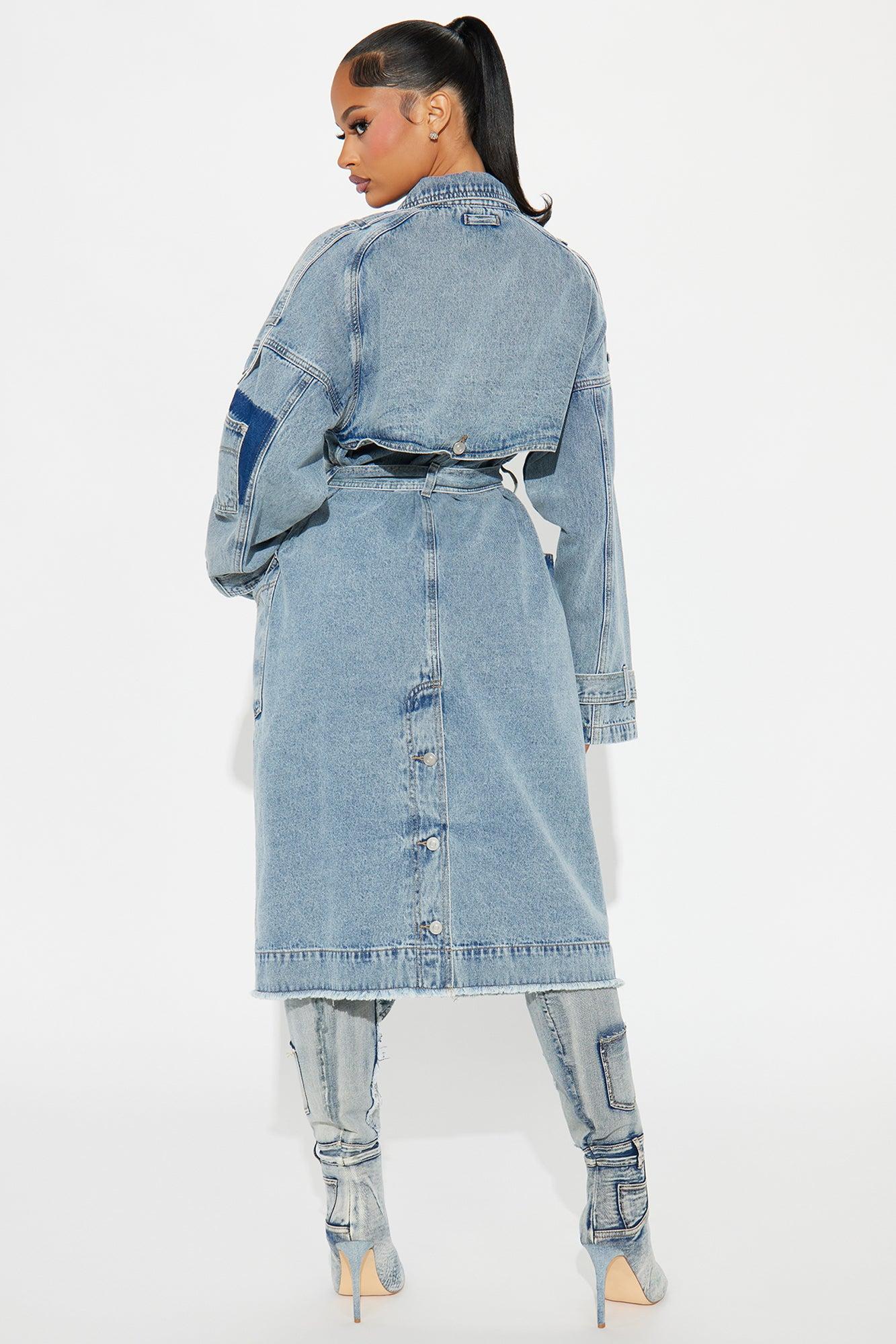 All Mixed Up Denim Trench - Light Wash Product Image