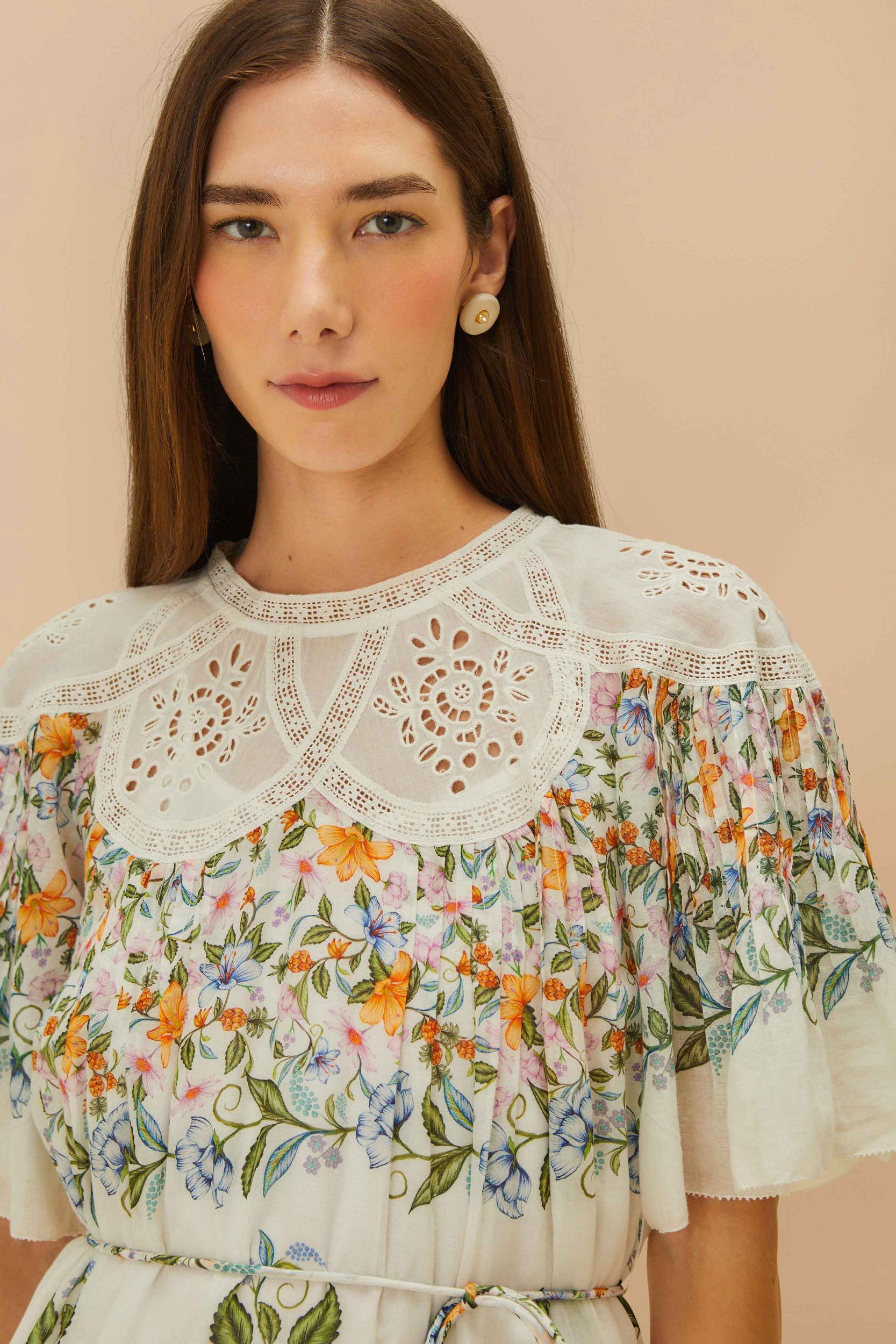 Off-White Sweet Bloom Bouquet Mini Dress Product Image