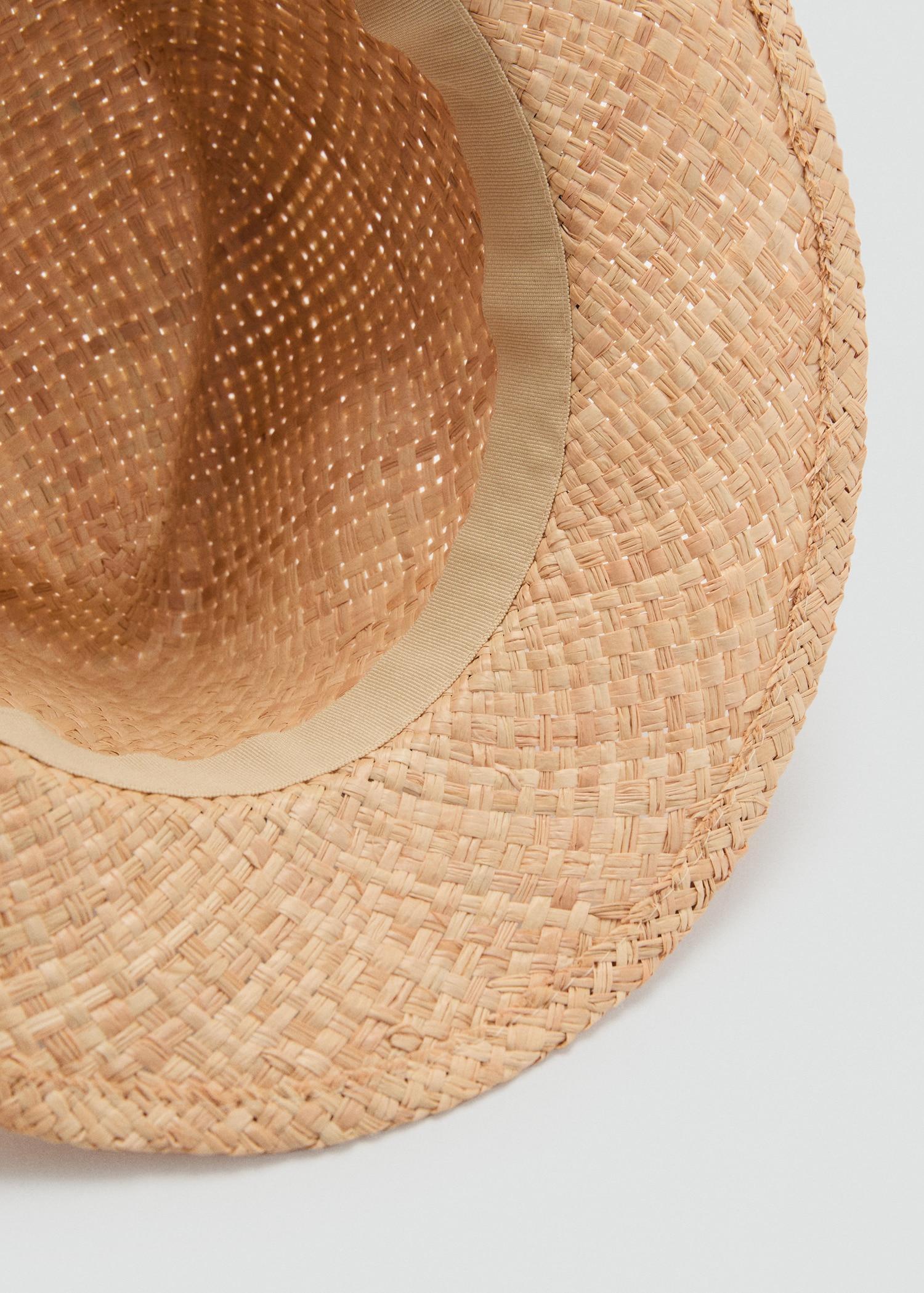 Raffia hat with denim bow - Women | MANGO USA Product Image