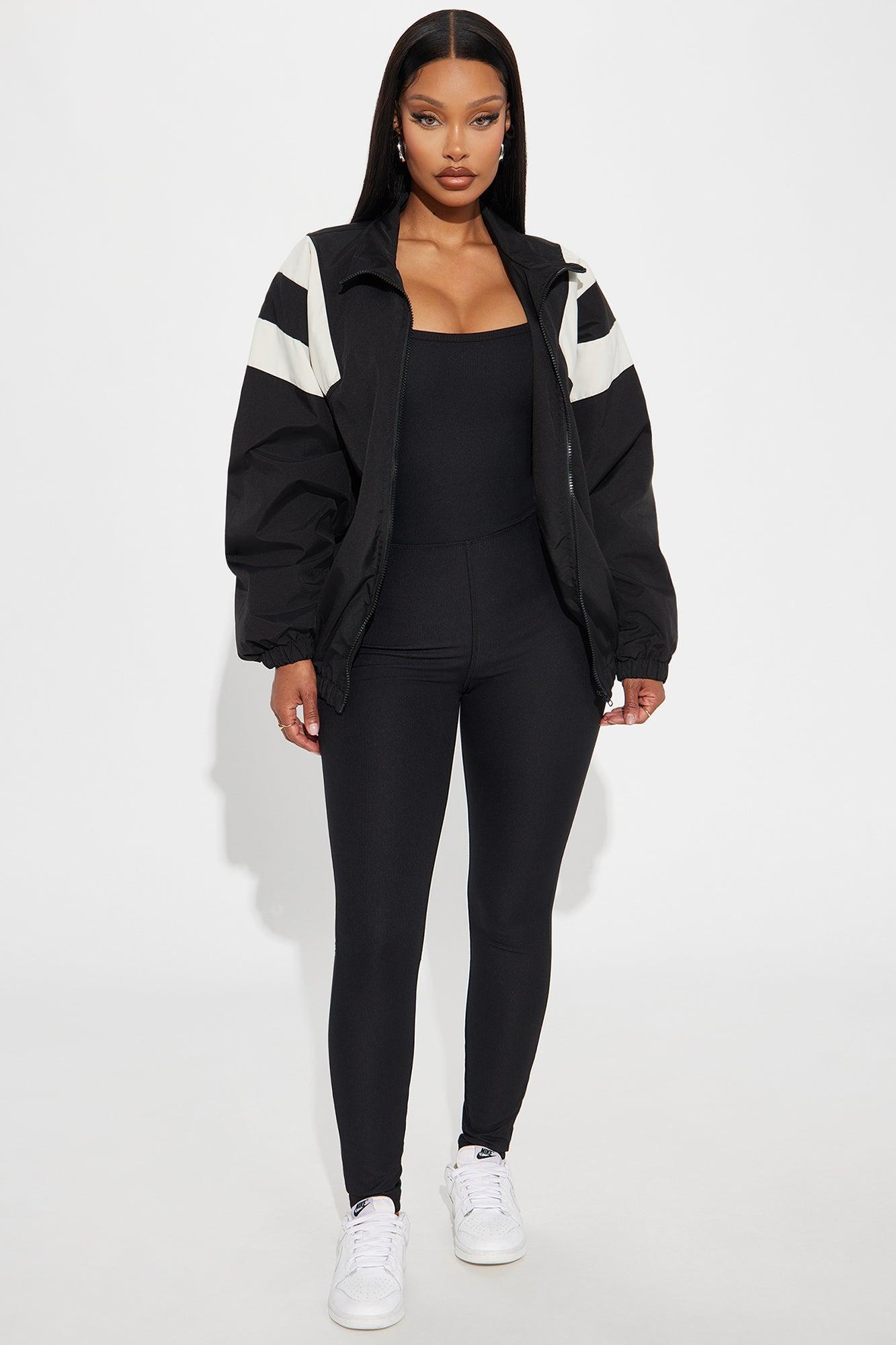 Always On The Move Windbreaker - Black/White Product Image
