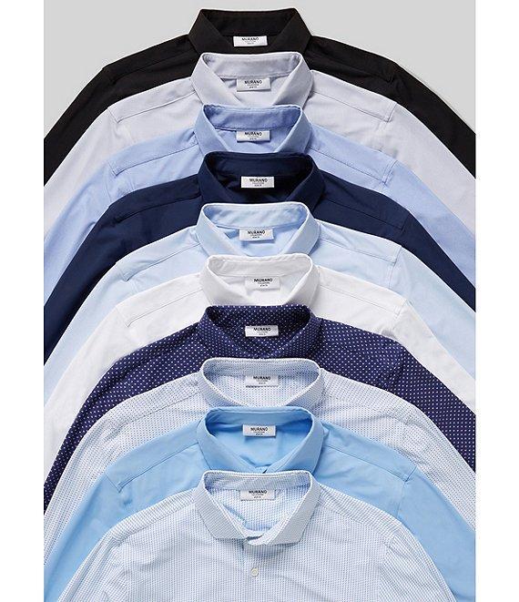 Murano Collezione Canclini Slim-Fit Micro Pattern Long-Sleeve Techno Woven Shirt Product Image