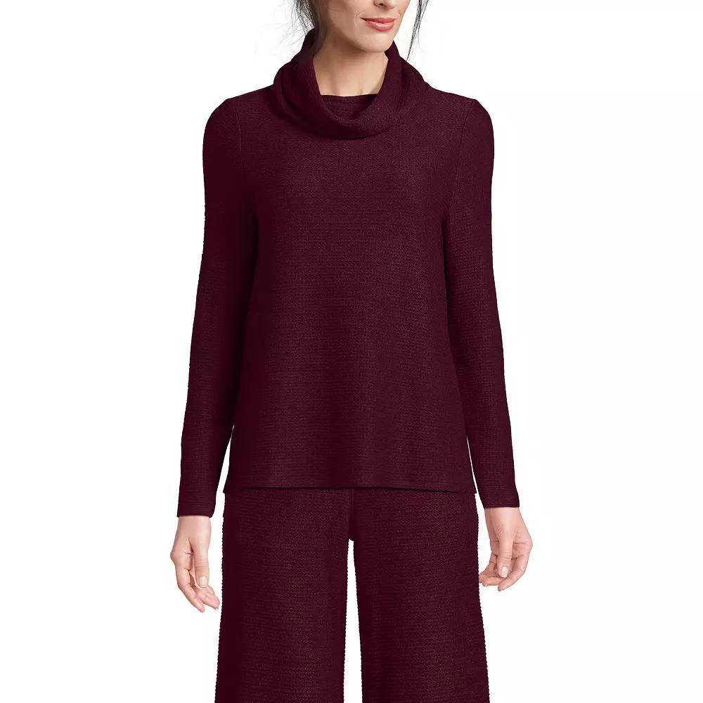 Women's Lands' End Relaxed Long Sleeve Cowl Neck Top, Size: XL, Coriander Grey Product Image