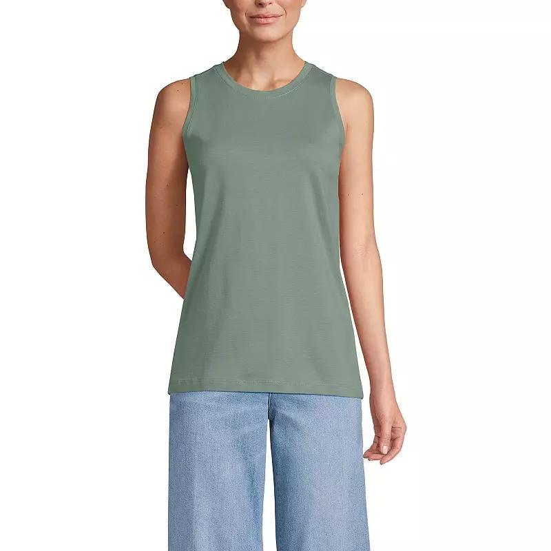 Petite Lands' End Power Performance Tunic Tank Top, Women's, Size: Medium Petite, White Product Image