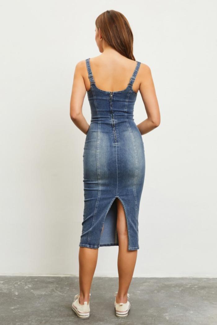 Denim Midi Dress Product Image
