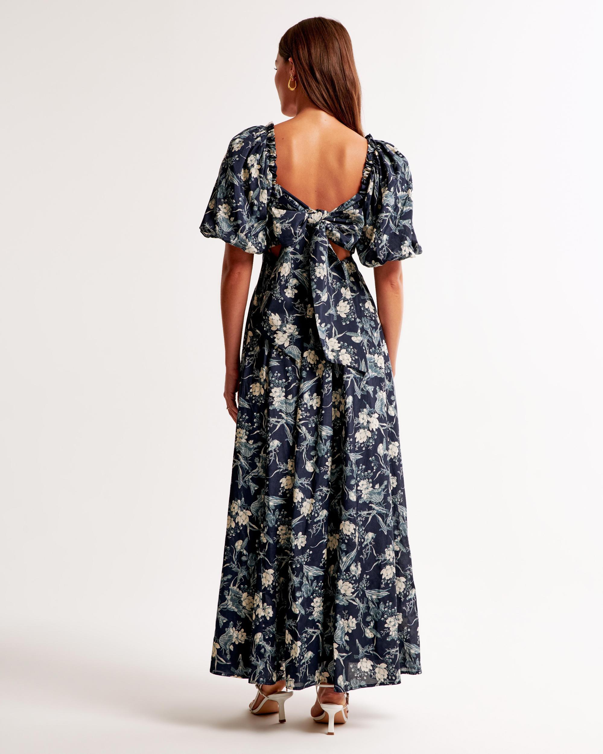 Hardware Drama Puff Sleeve Maxi Dress Product Image