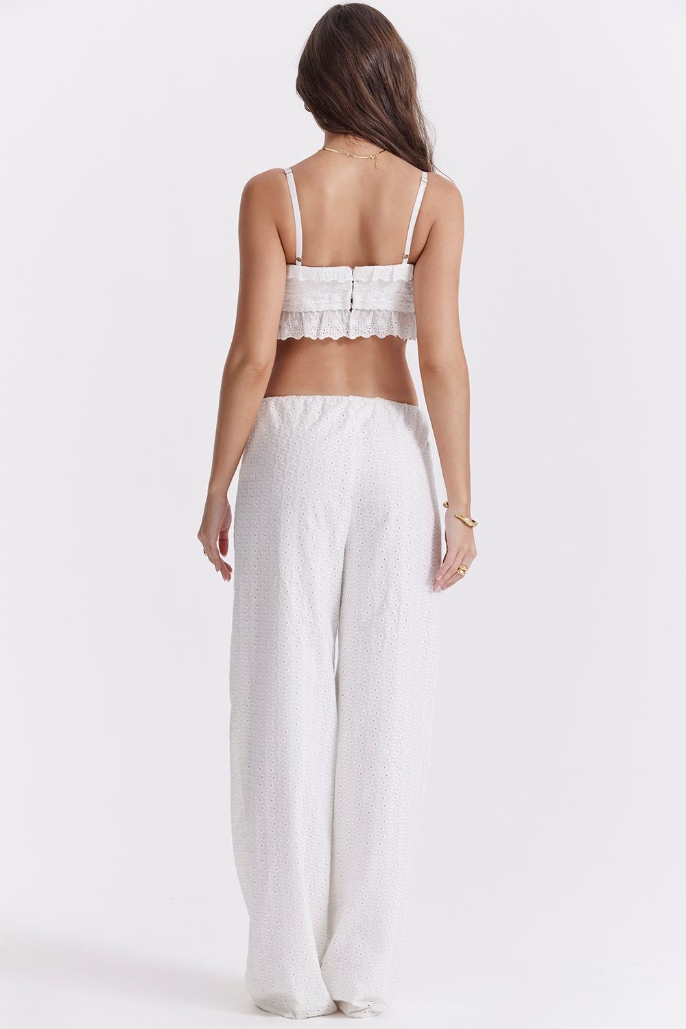 Frankie  white broderie anglais trousers Product Image