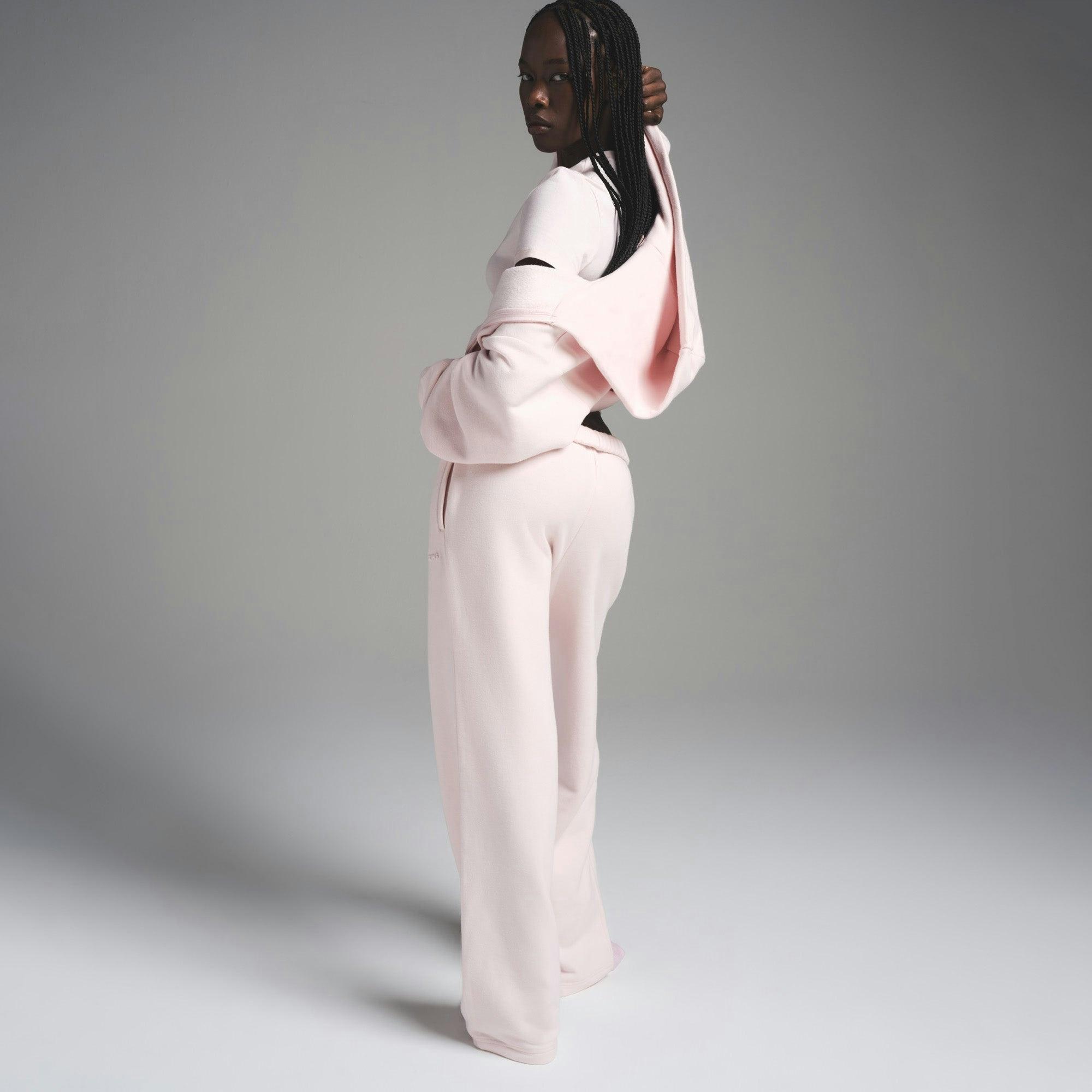 COTTON FLEECE CLASSIC STRAIGHT LEG PANT | BARELY PINK Product Image