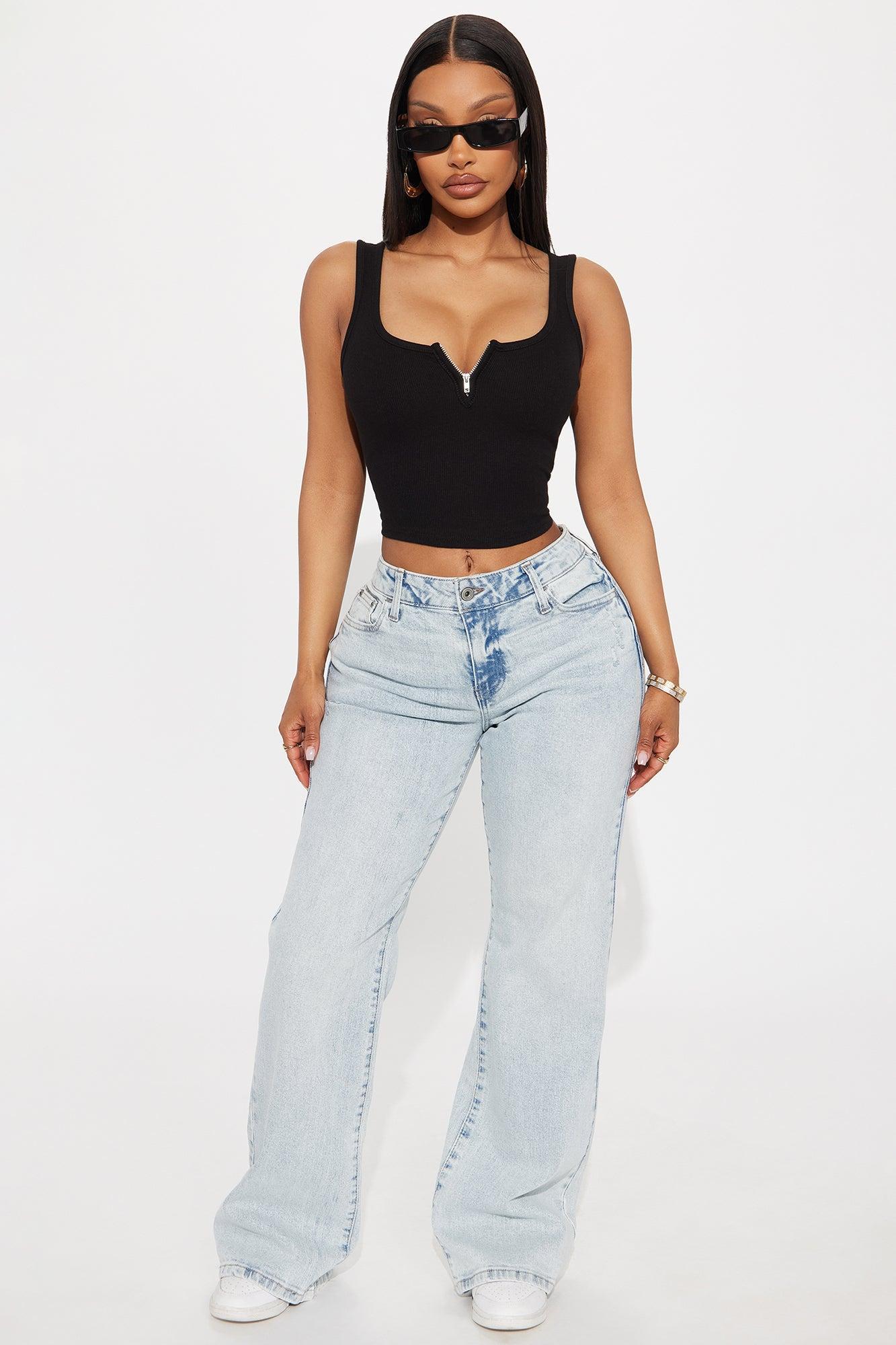 Arielle Cropped Tank Top - Black Product Image