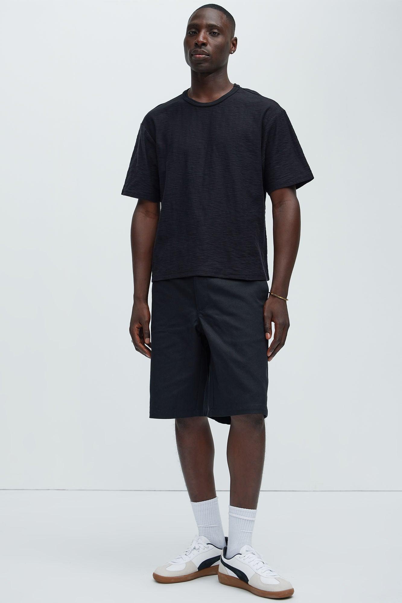 Mickies Straight Work Shorts - Black Product Image