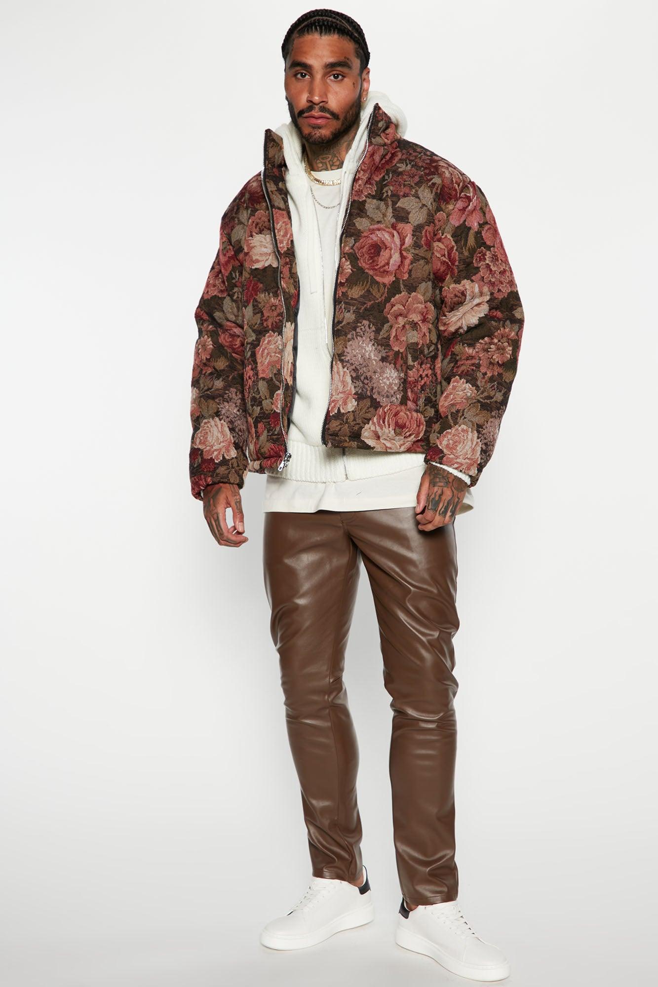 All Around Tapestry Puffer Jacket - Black/combo Product Image