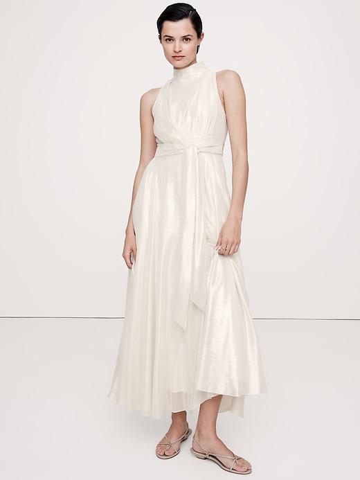 Silk Lamé Maxi Dress Product Image