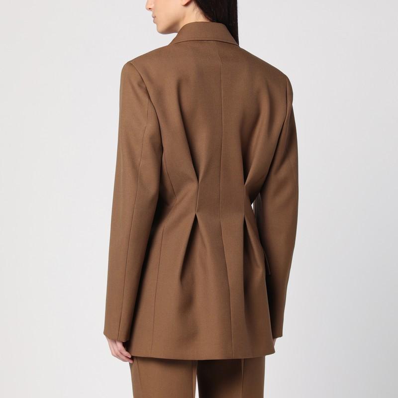 JIL SANDER Brown Wool Double-breasted Jacket Product Image