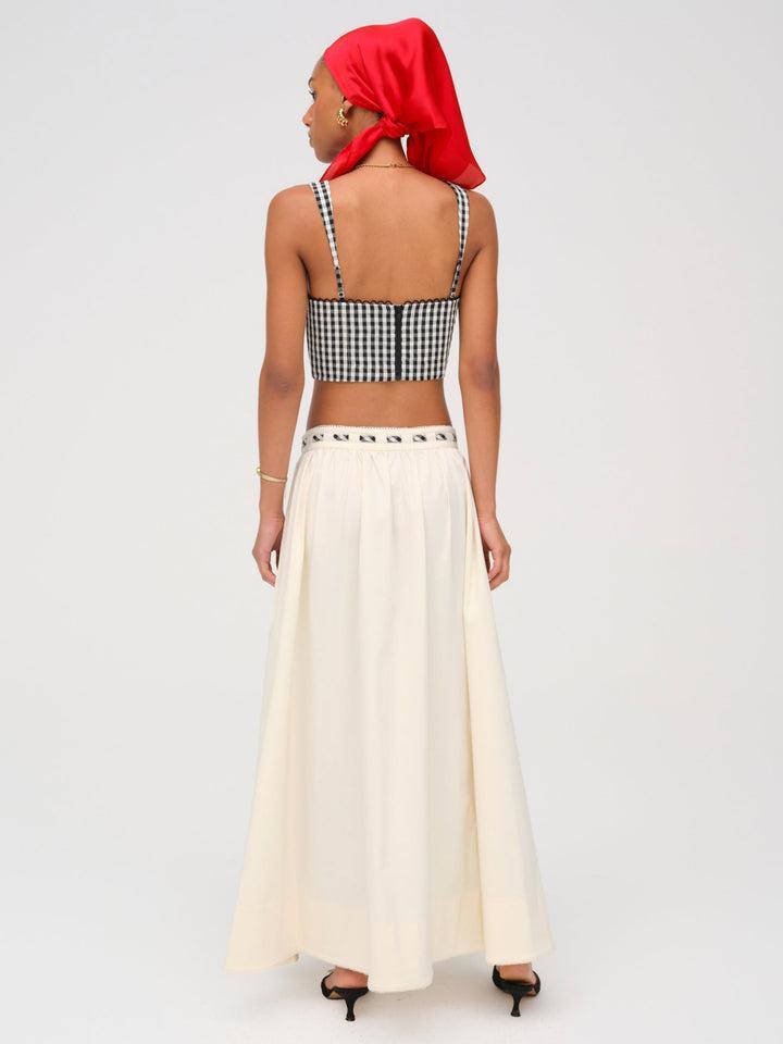 Georgia Poplin Midi Skirt — Ivory Product Image