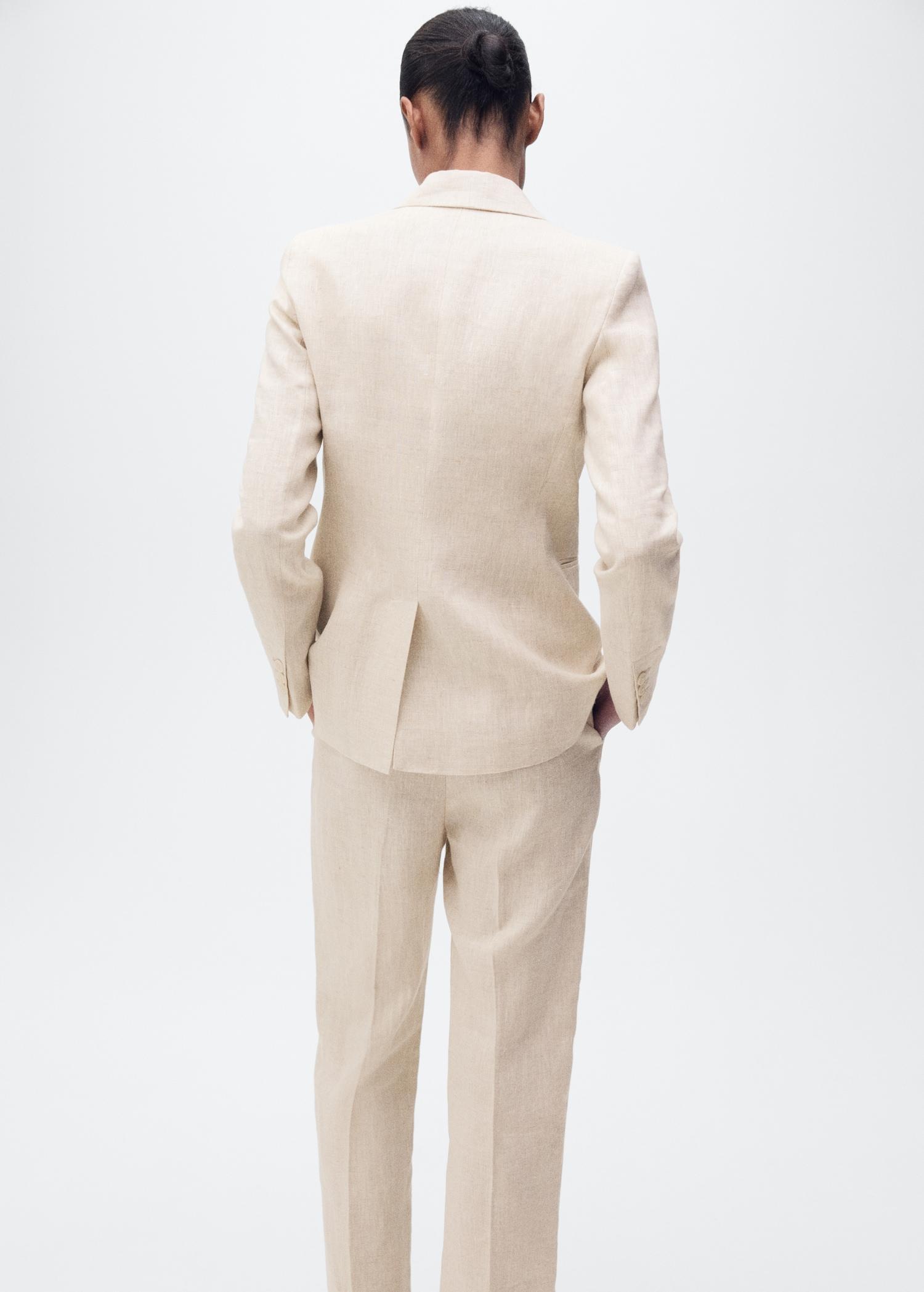 Linen suit blazer - Women | MANGO USA Product Image