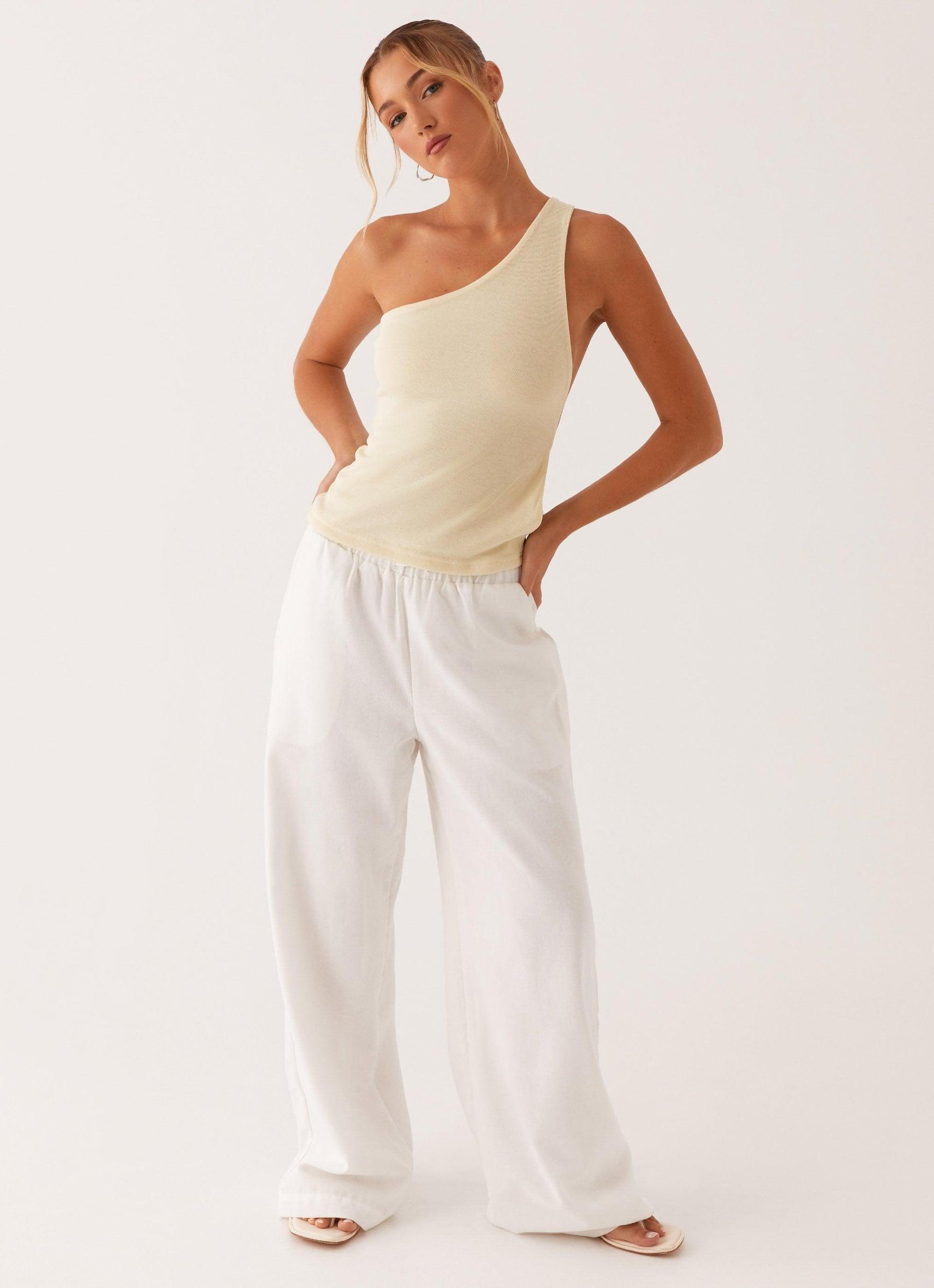 Safiya One Shoulder Top - Yellow Product Image
