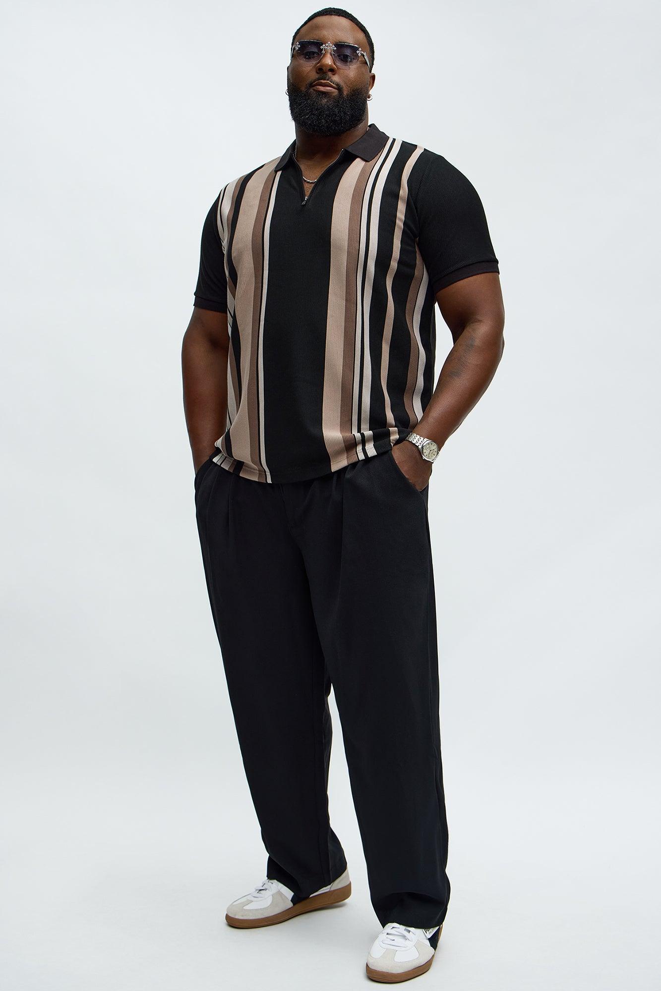 Golden Hour Straight Double Pleated Trouser - Black Male Product Image